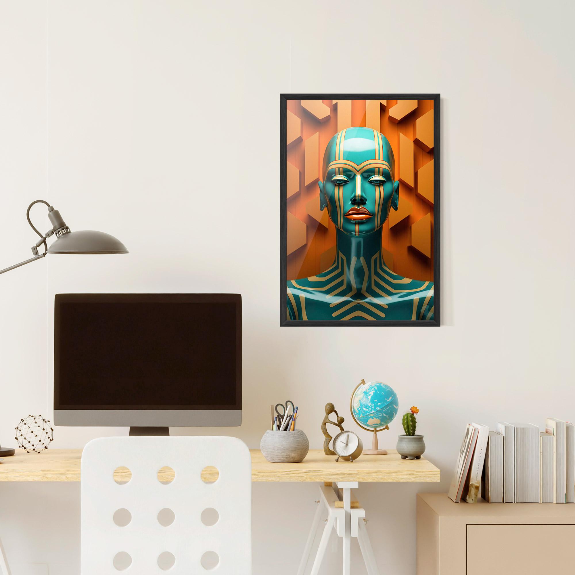 Poster Înrămat Abstract Blue Woman mockup 6