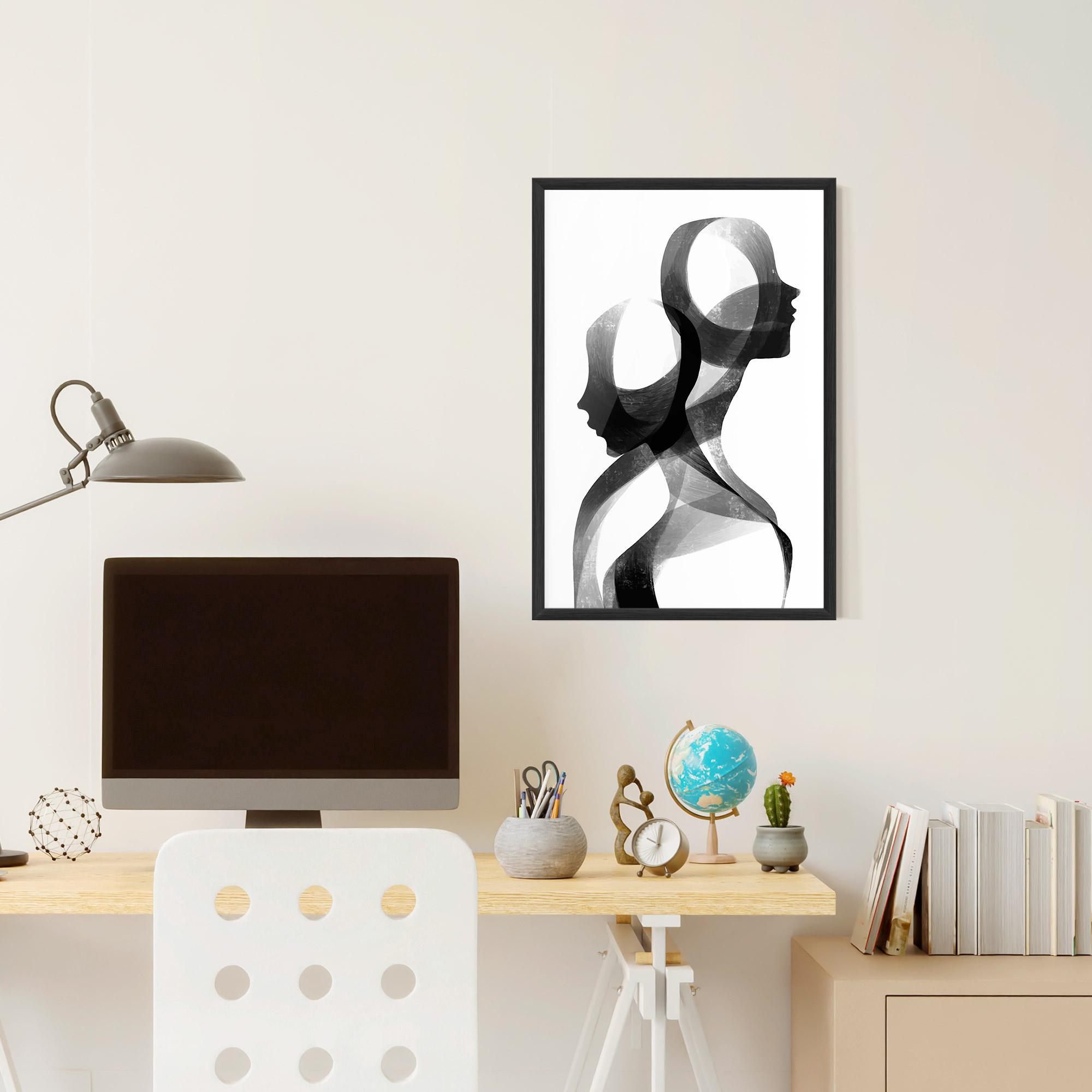 Poster Înrămat Abstract Grey Couple mockup 6