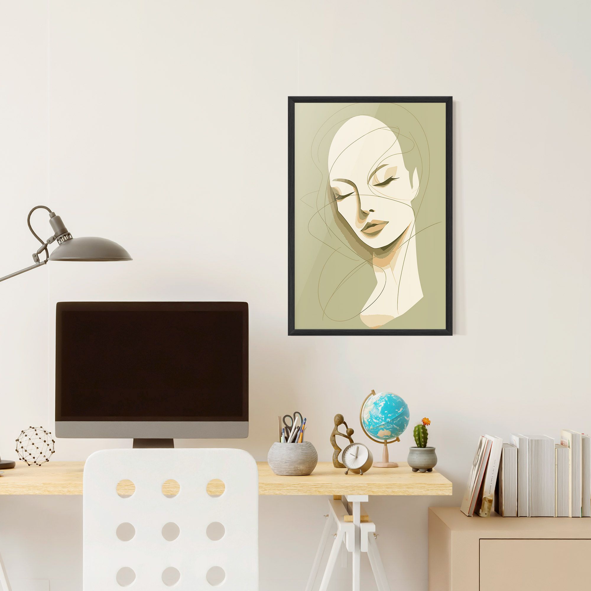 Cream Woman Head mockup 6