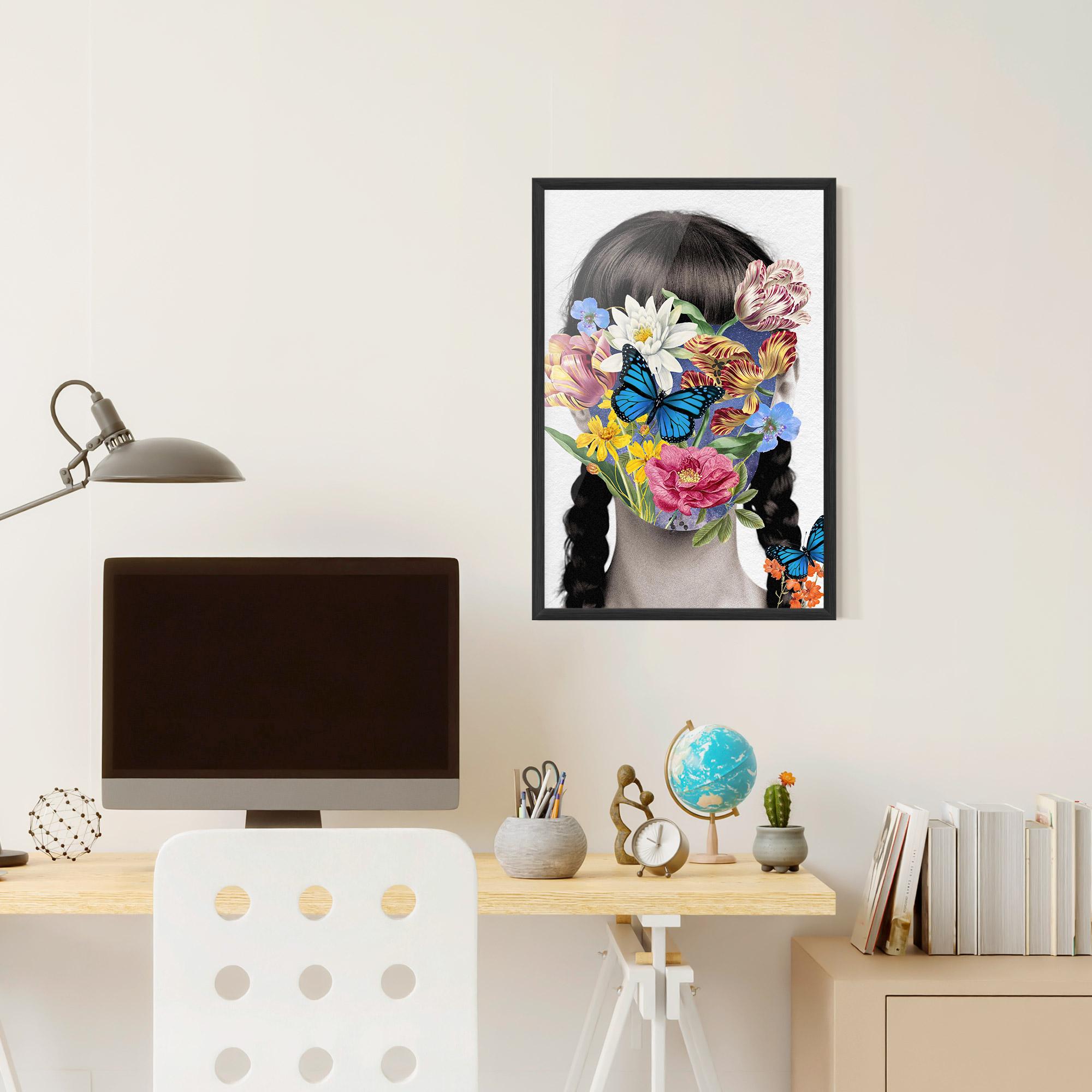 Poster Înrămat Flower Face Woman mockup 6