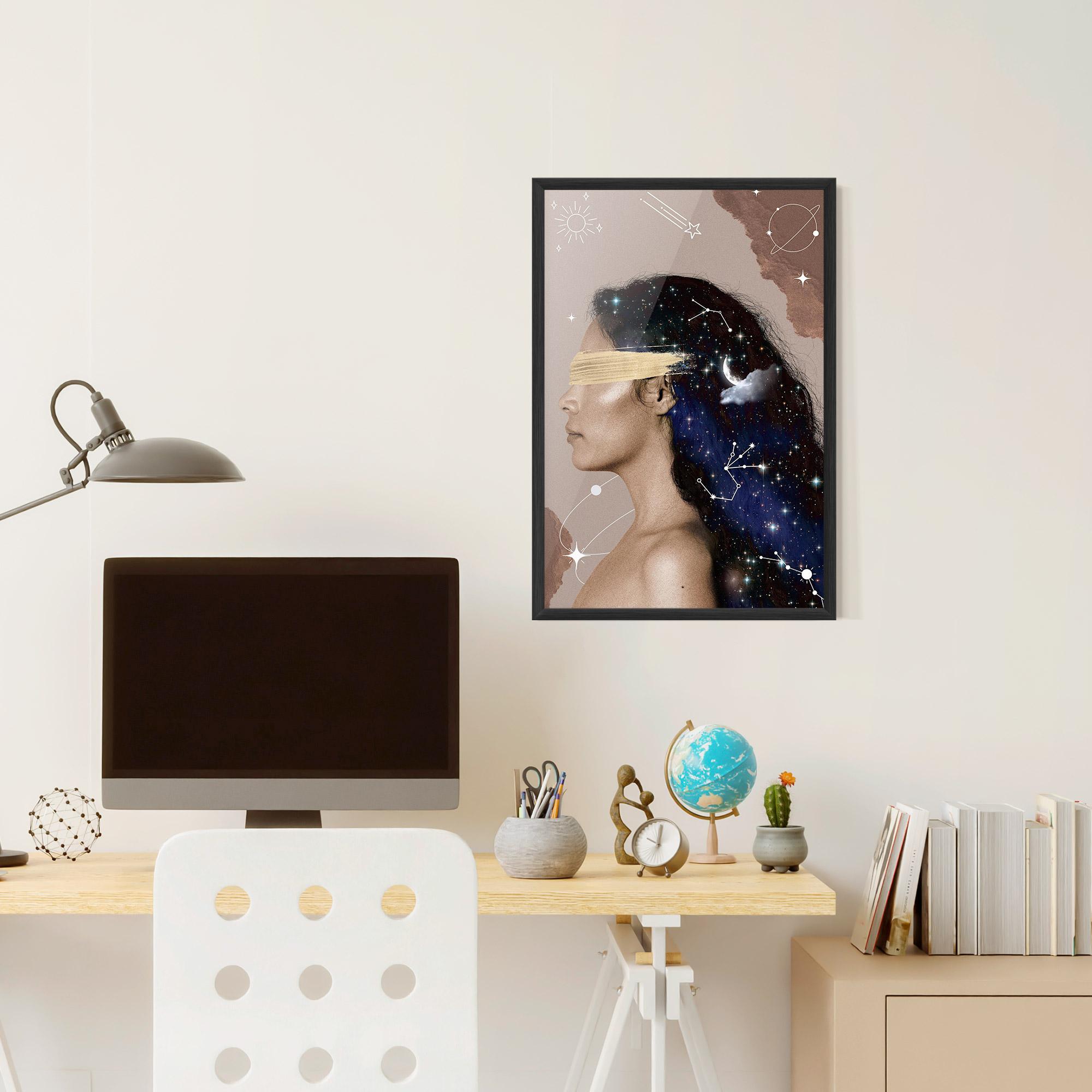 Poster Înrămat Galaxy Hair mockup 6