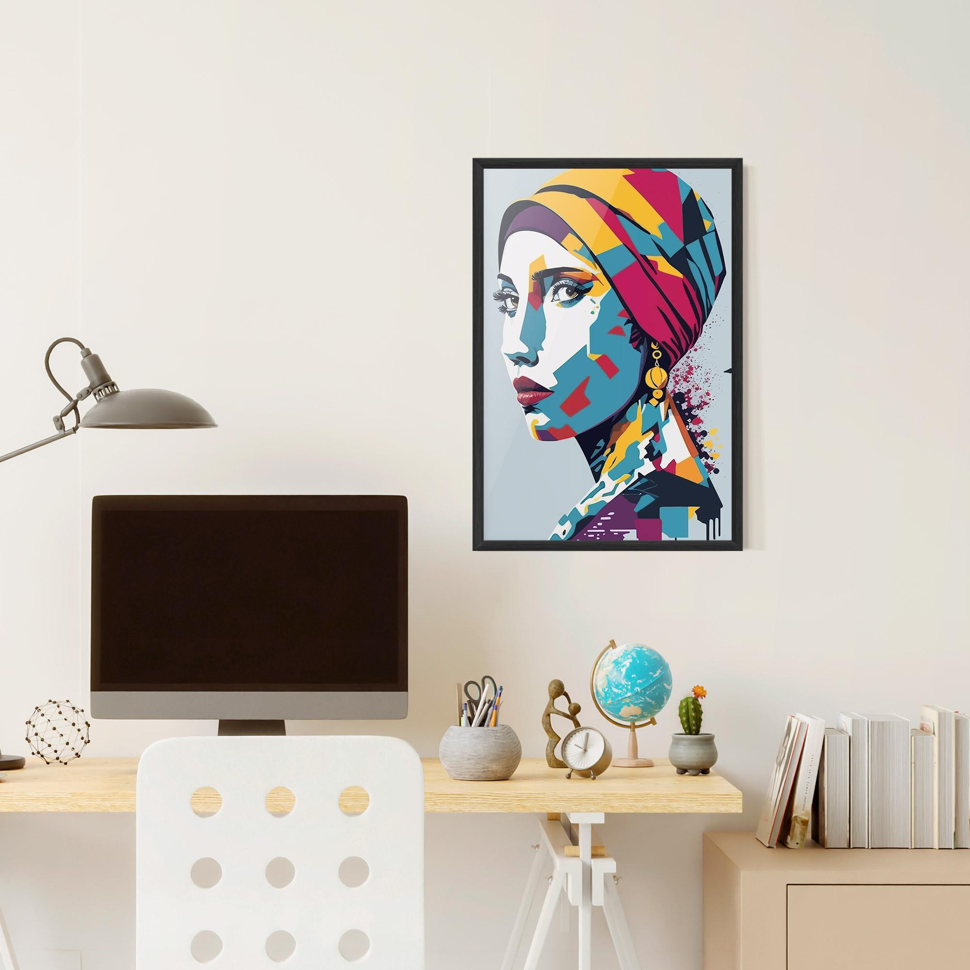 Poster Înrămat Long Face Woman mockup 6