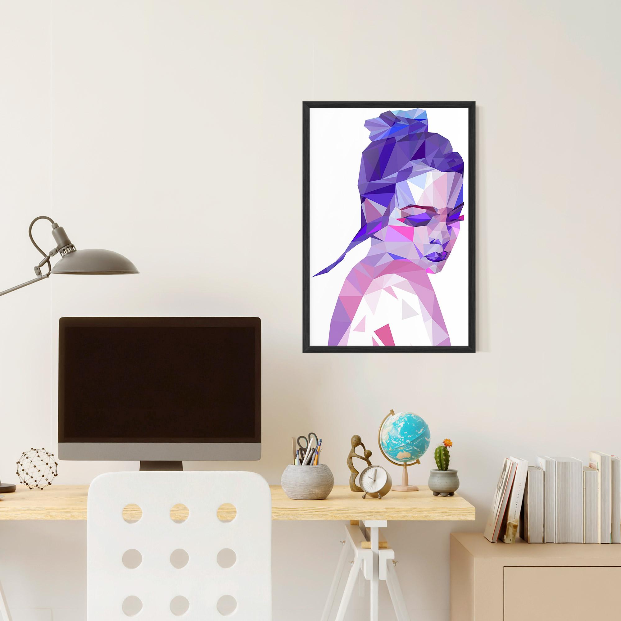 Poster Înrămat Purple Poly Girl mockup 6