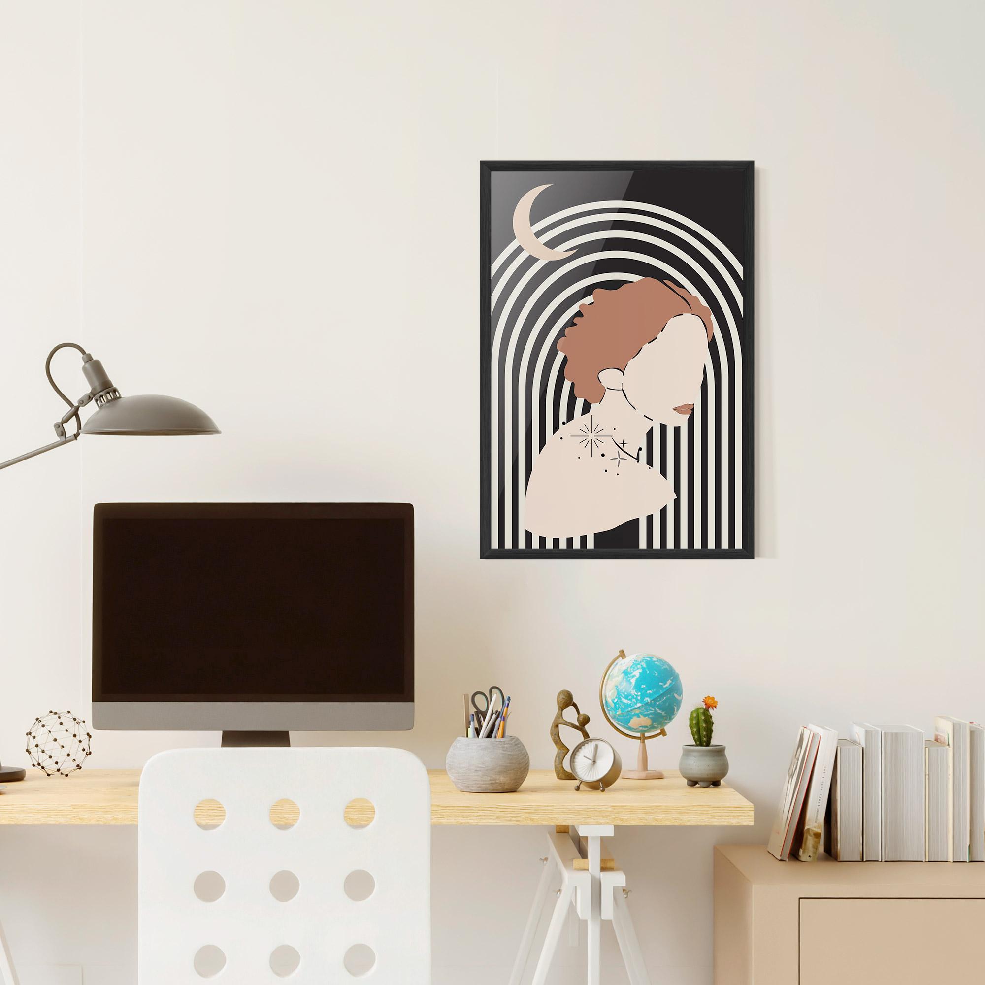 Poster Înrămat Woman Orange Lips mockup 6