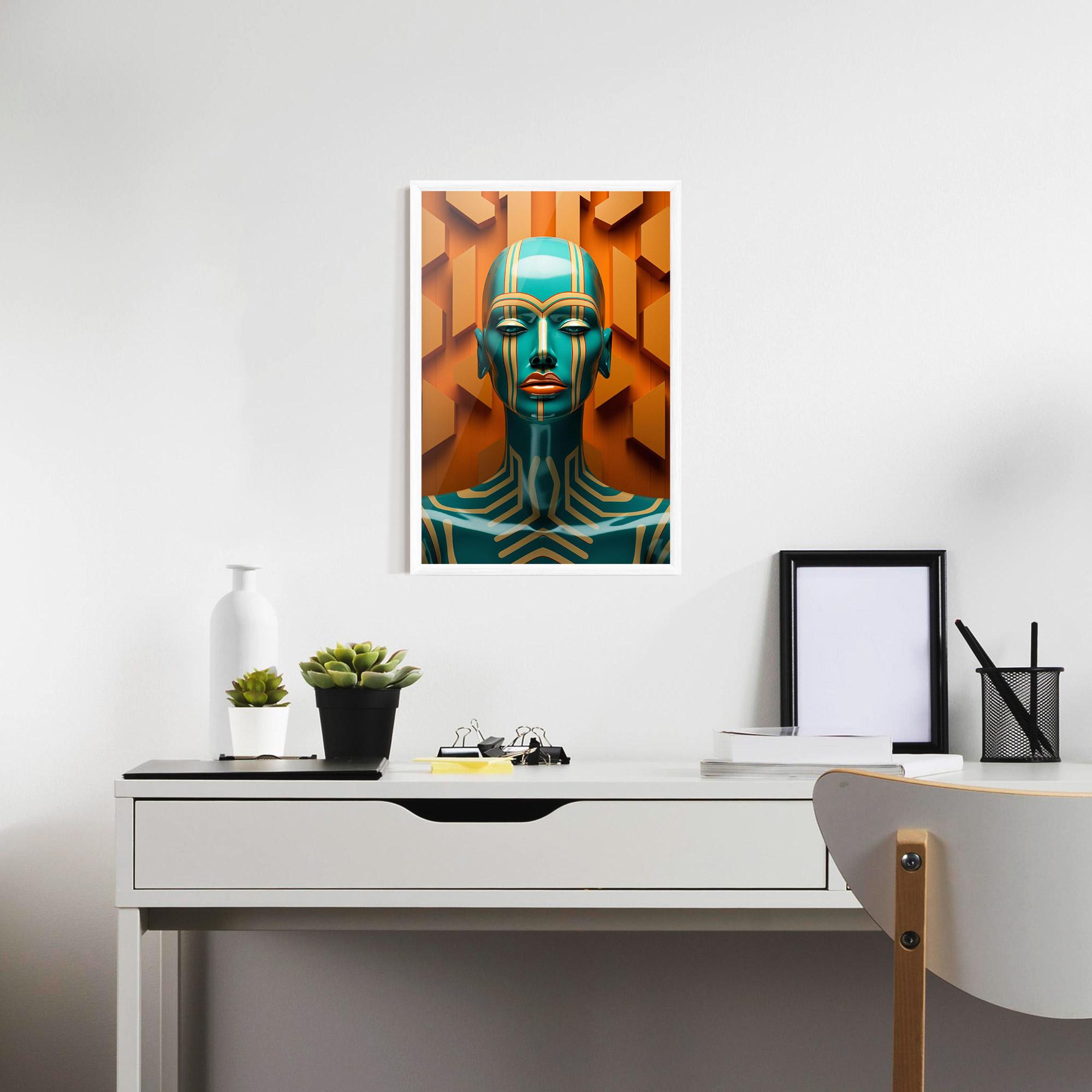 Poster Înrămat Abstract Blue Woman mockup 7