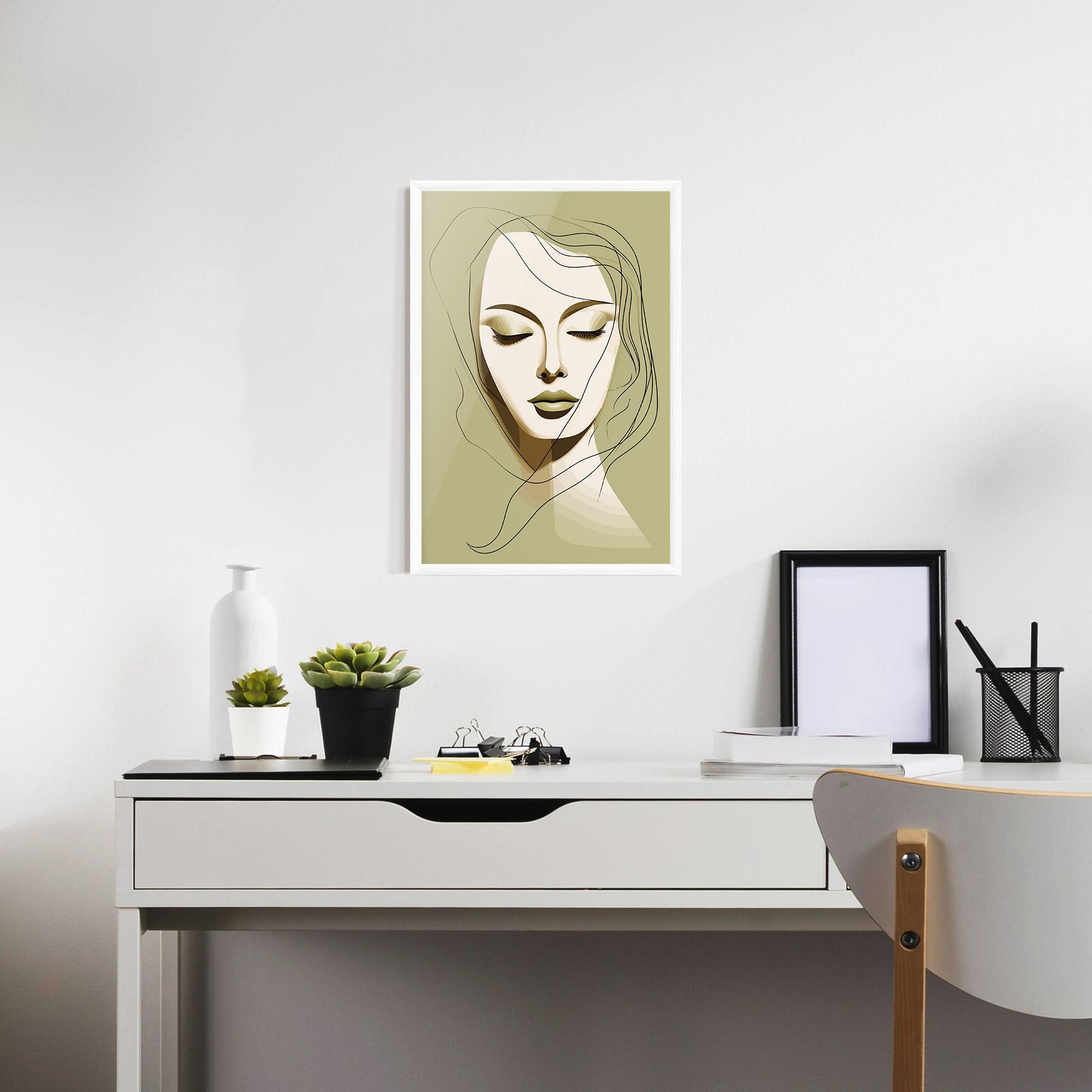 Poster Înrămat Cream Womans Face mockup 7