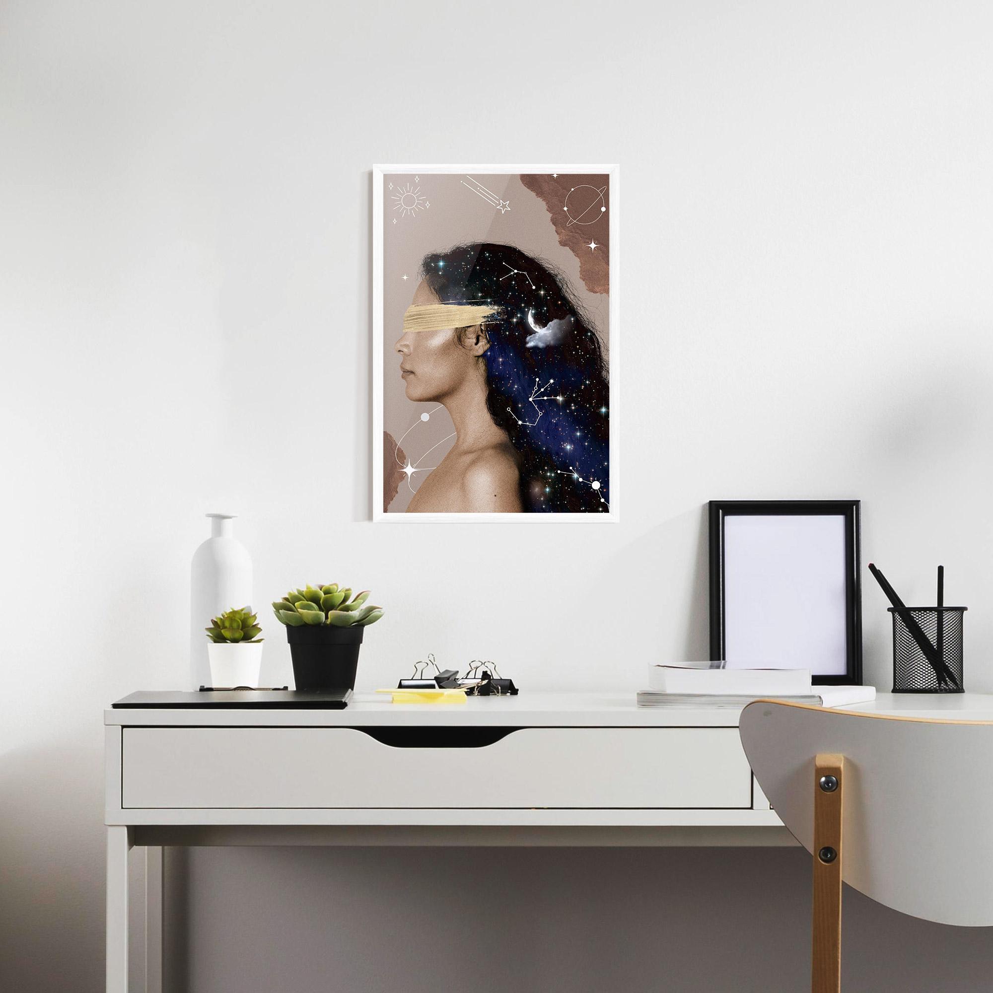 Poster Înrămat Galaxy Hair mockup 7