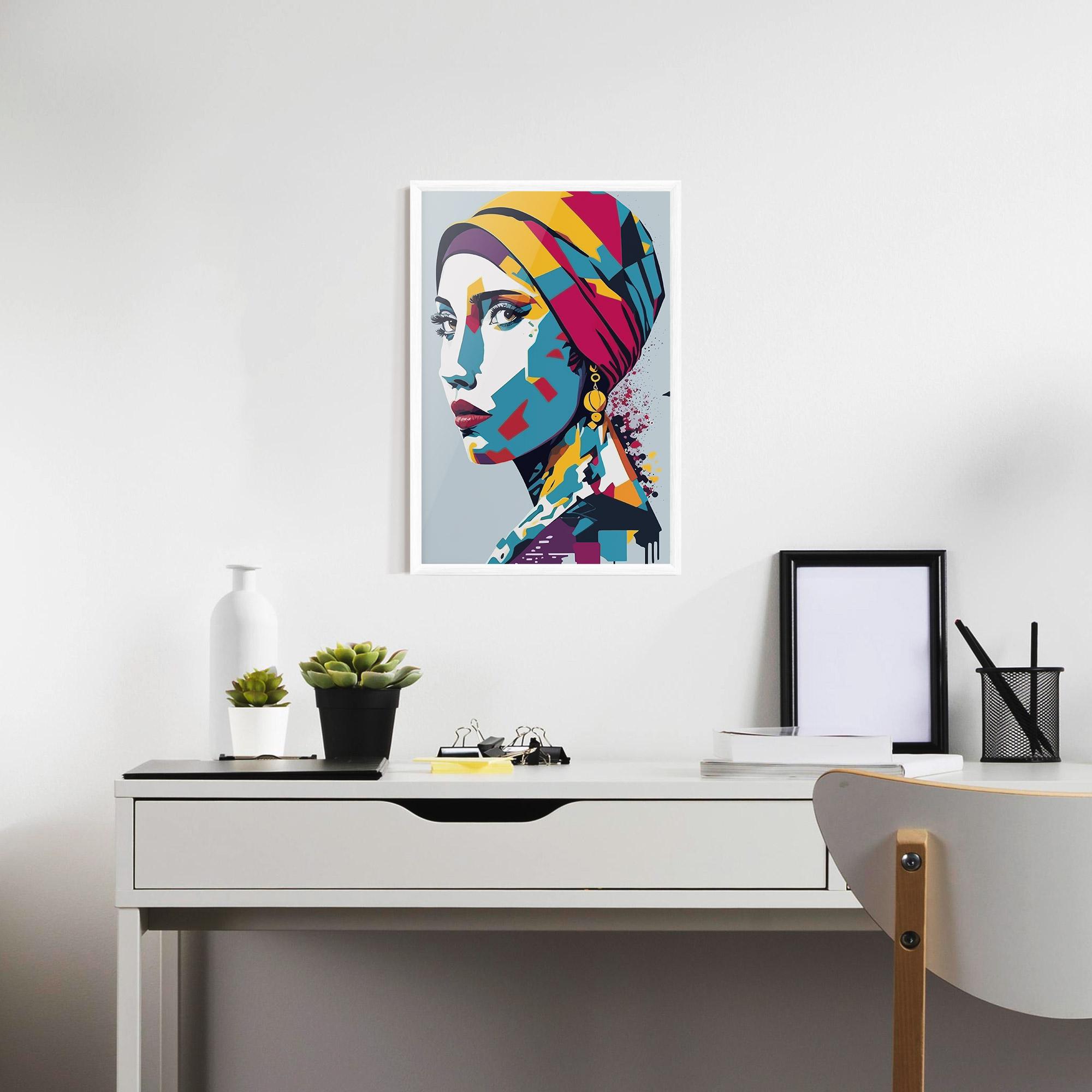Poster Înrămat Long Face Woman mockup 7