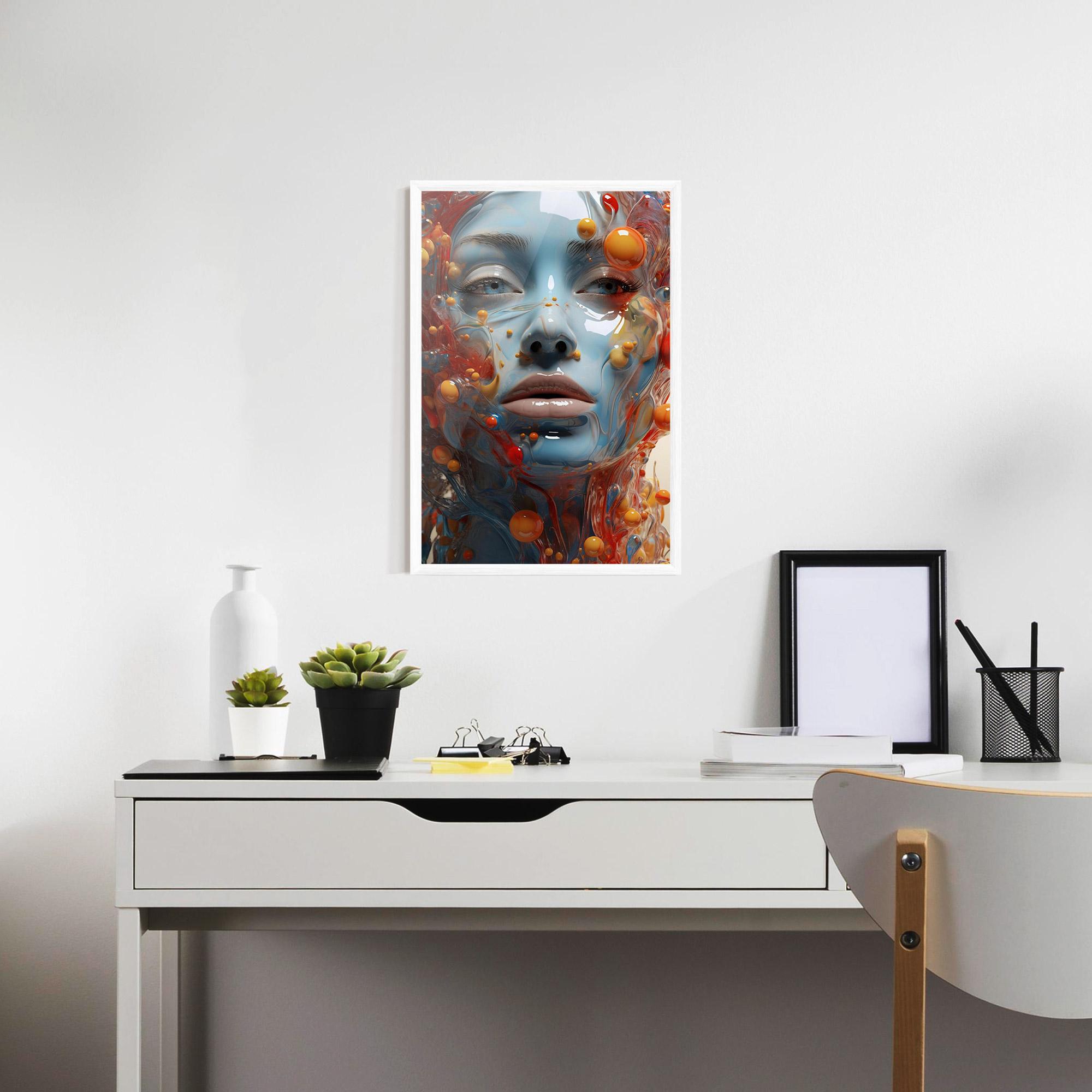 Poster Înrămat Pretty Blue Face mockup 7