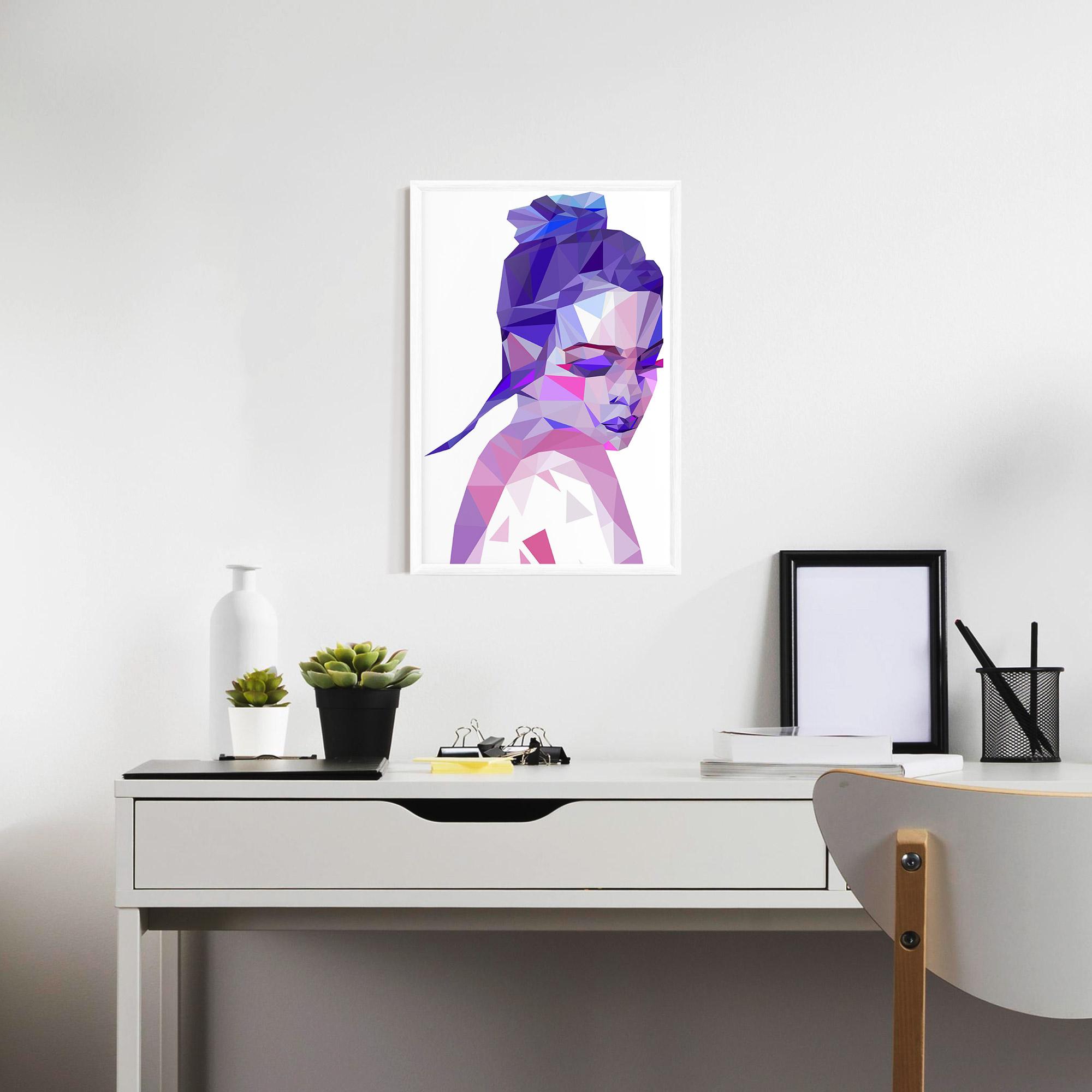 Poster Înrămat Purple Poly Girl mockup 7