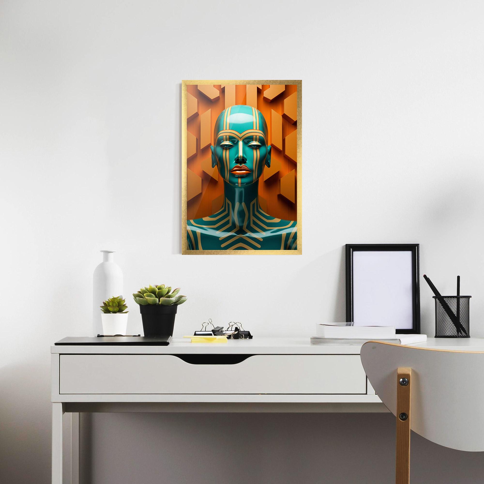 Poster Înrămat Abstract Blue Woman mockup 7