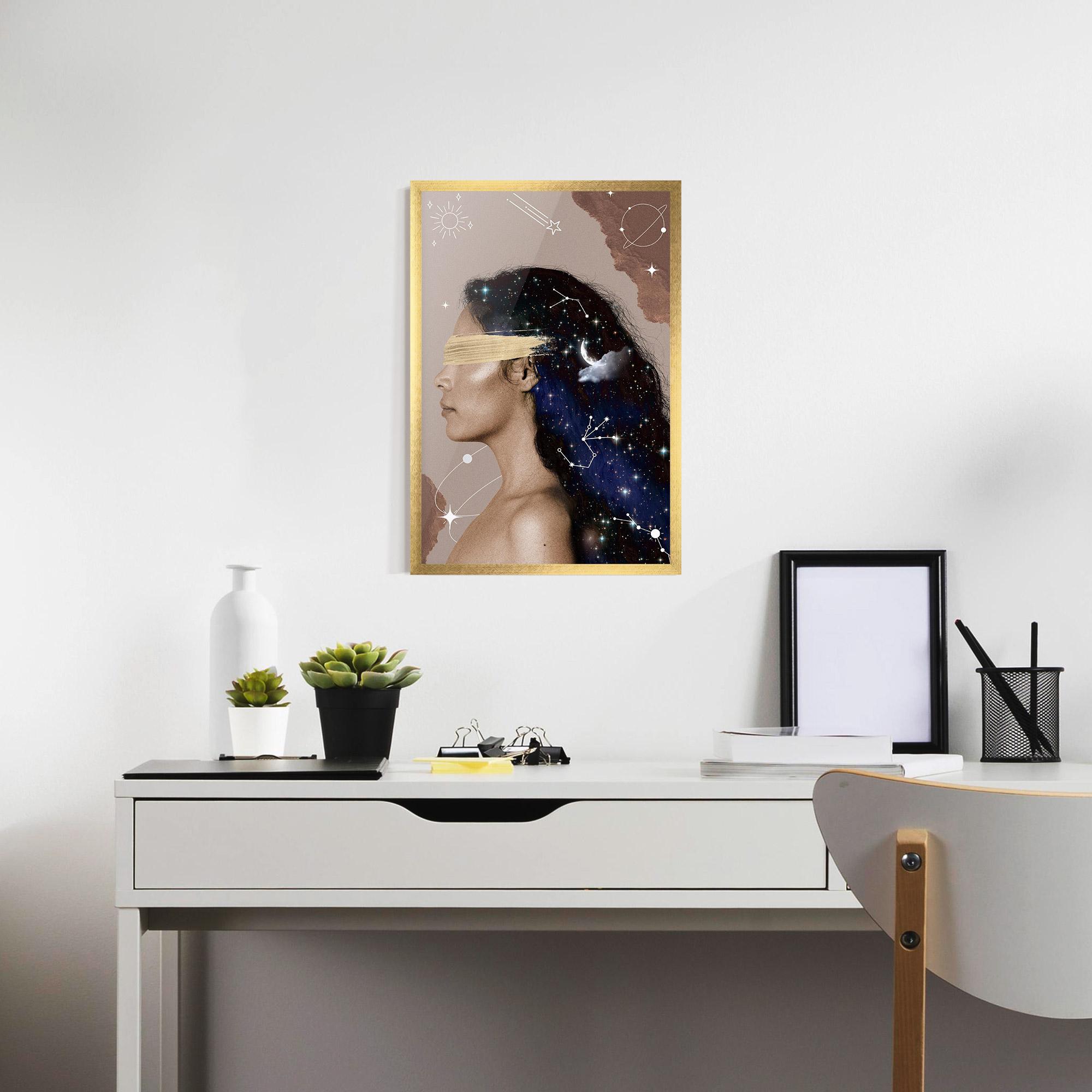 Poster Înrămat Galaxy Hair mockup 7