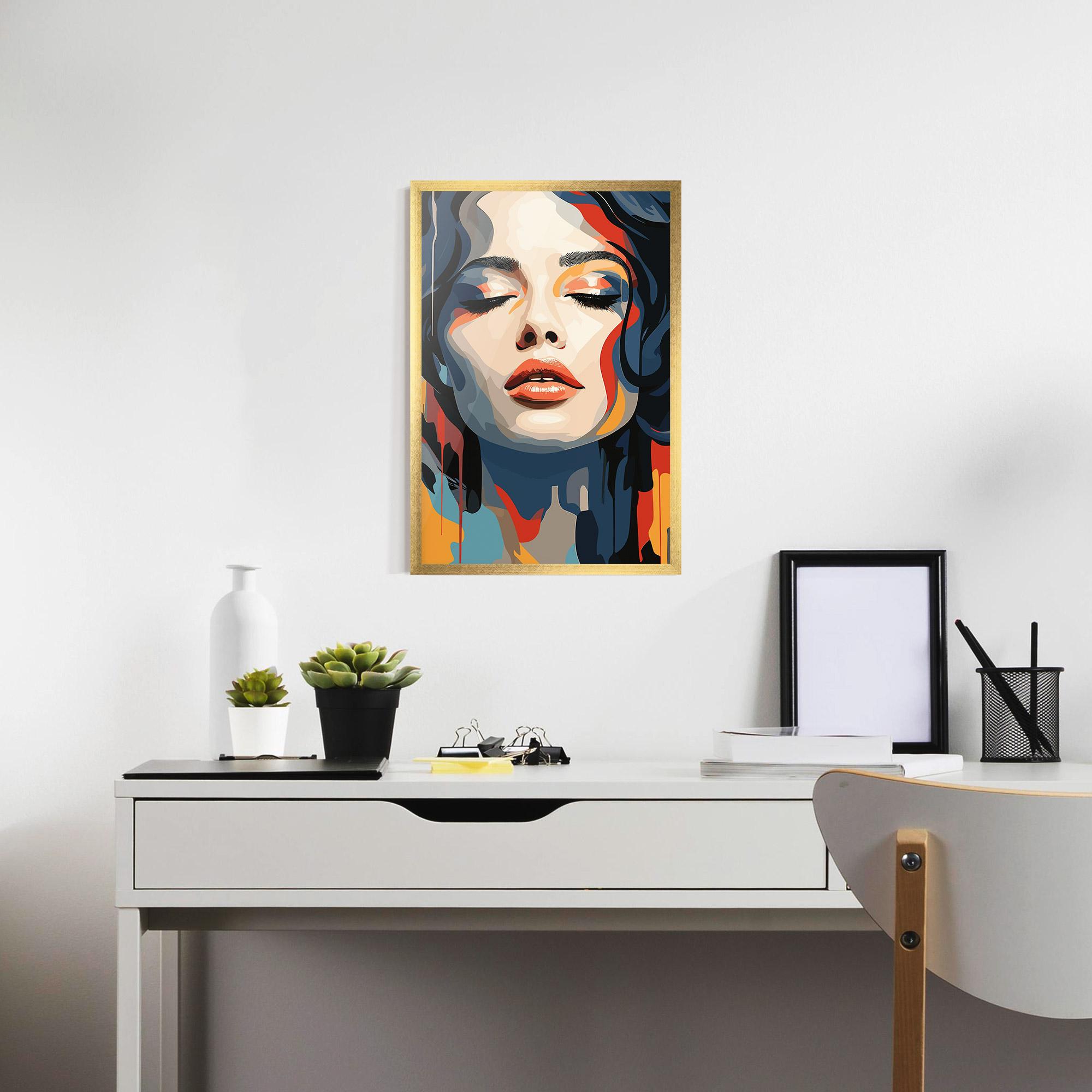 Poster Înrămat Juicy Abstract Lips mockup 7