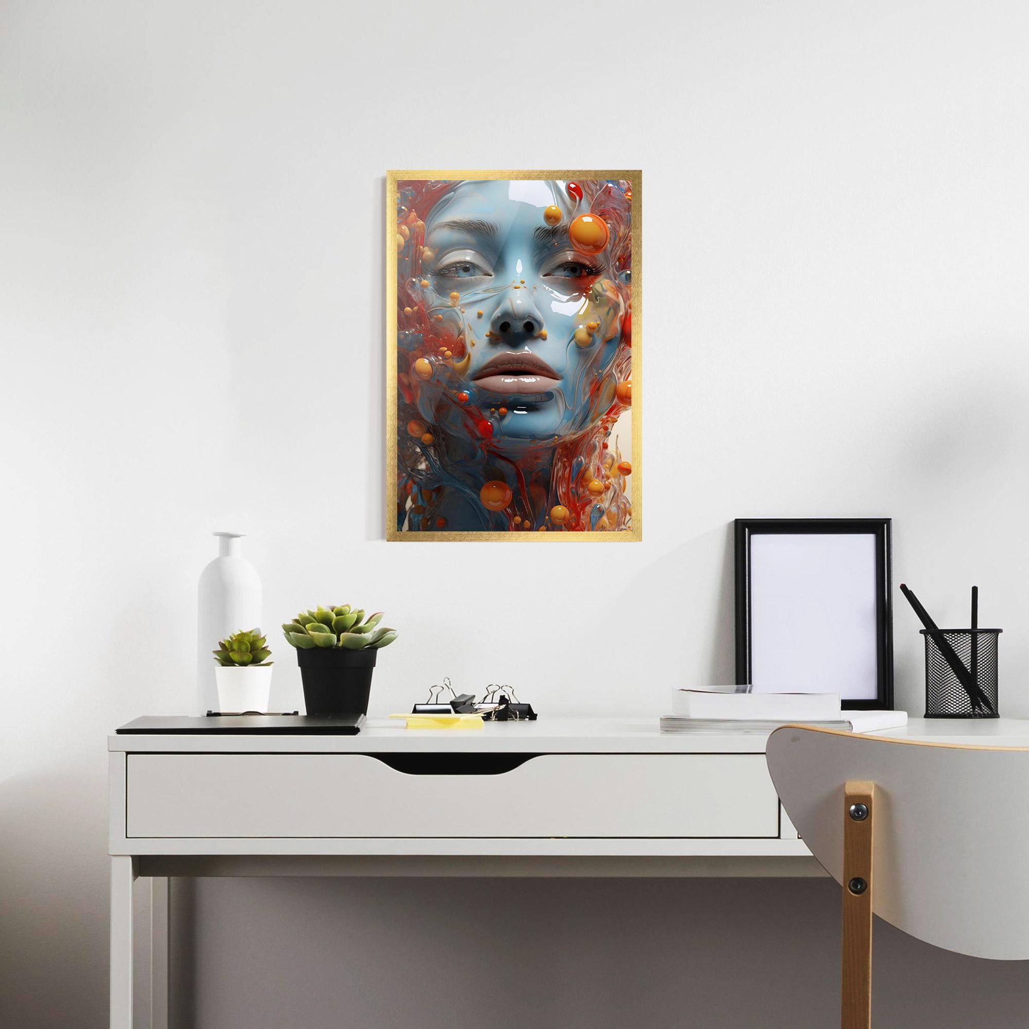 Poster Înrămat Pretty Blue Face mockup 7