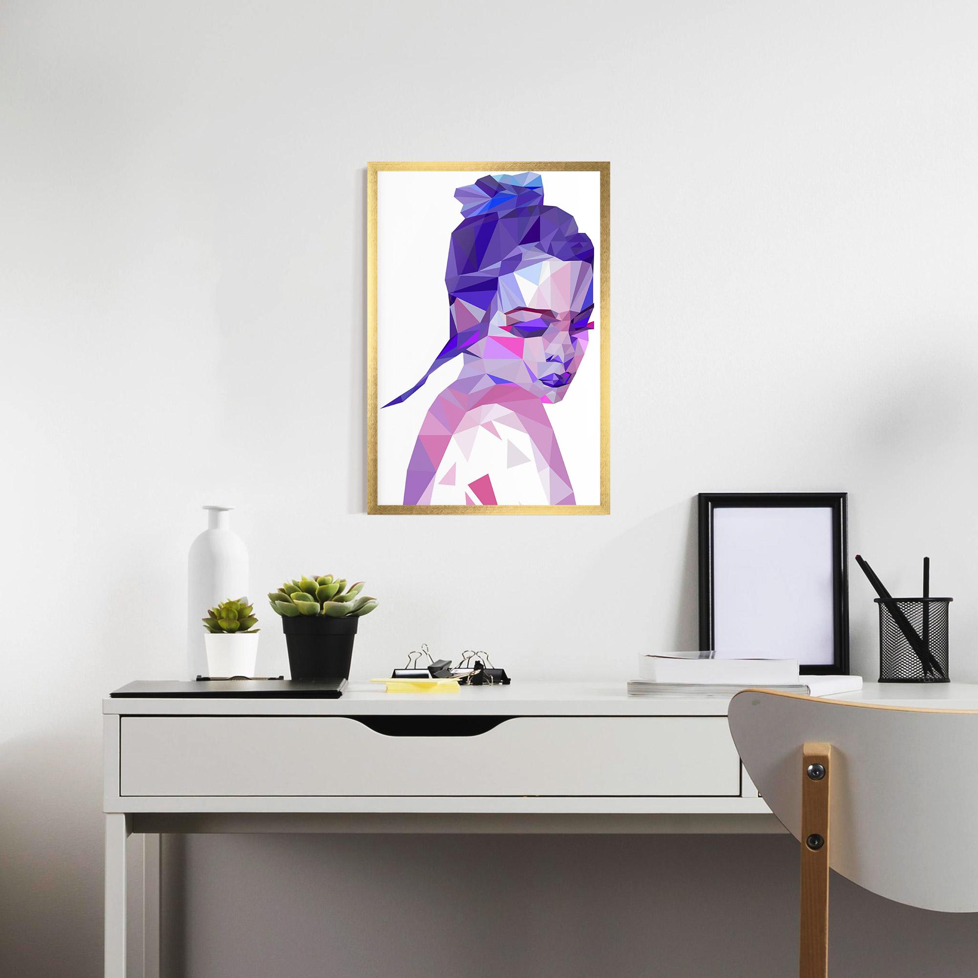 Poster Înrămat Purple Poly Girl mockup 7