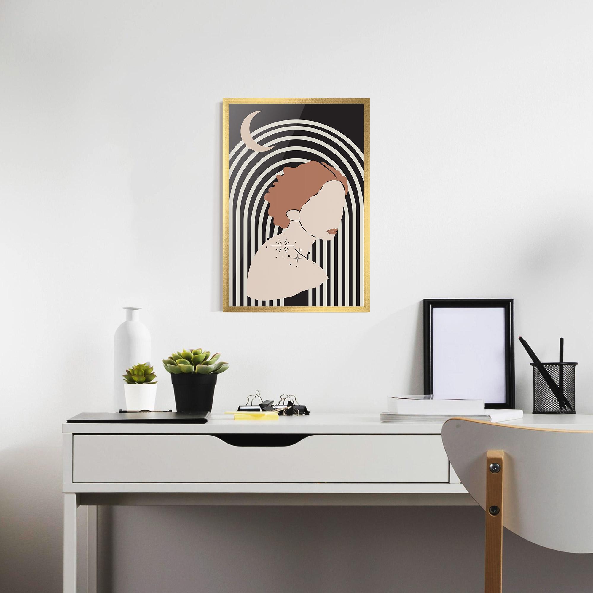 Poster Înrămat Woman Orange Lips mockup 7