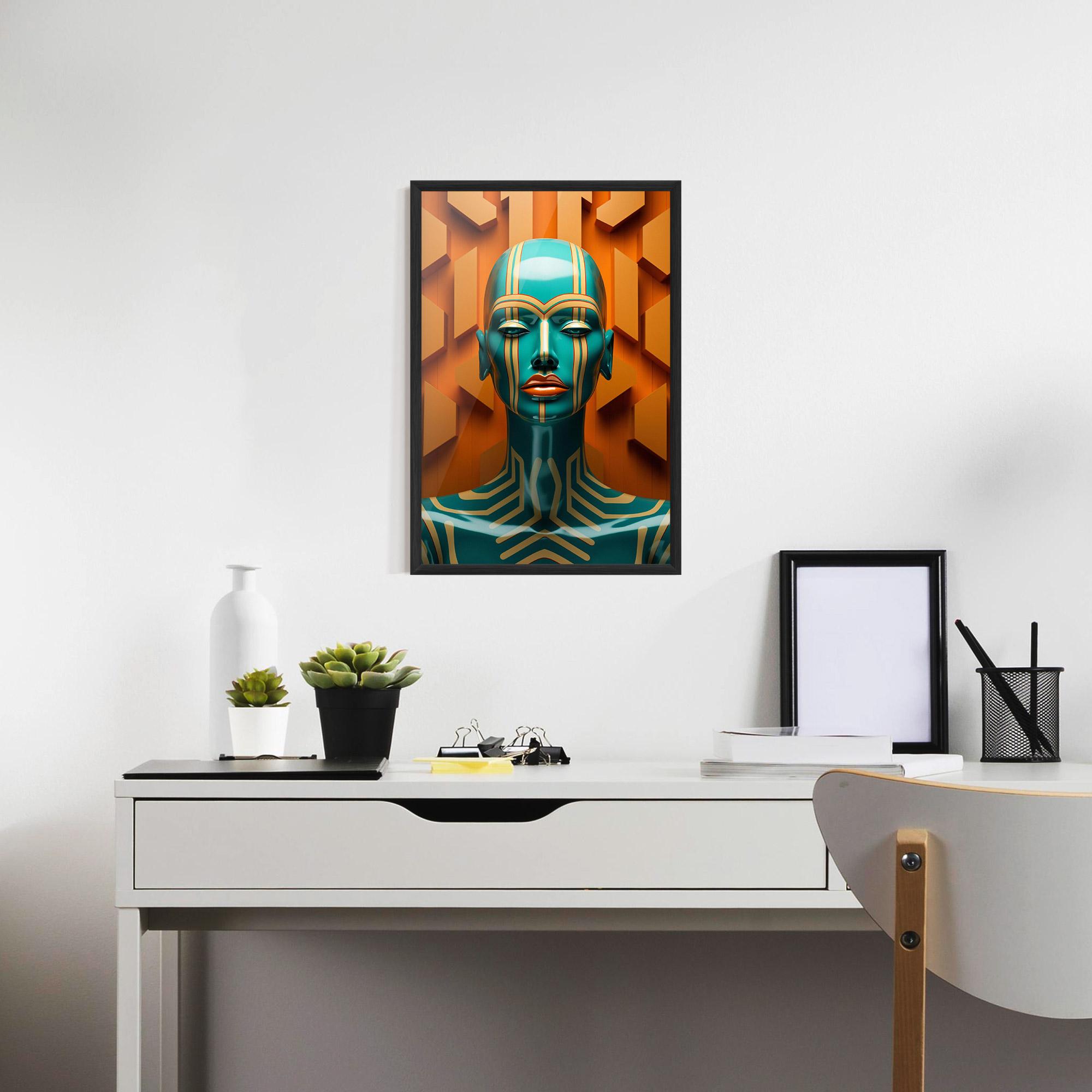 Poster Înrămat Abstract Blue Woman mockup 7