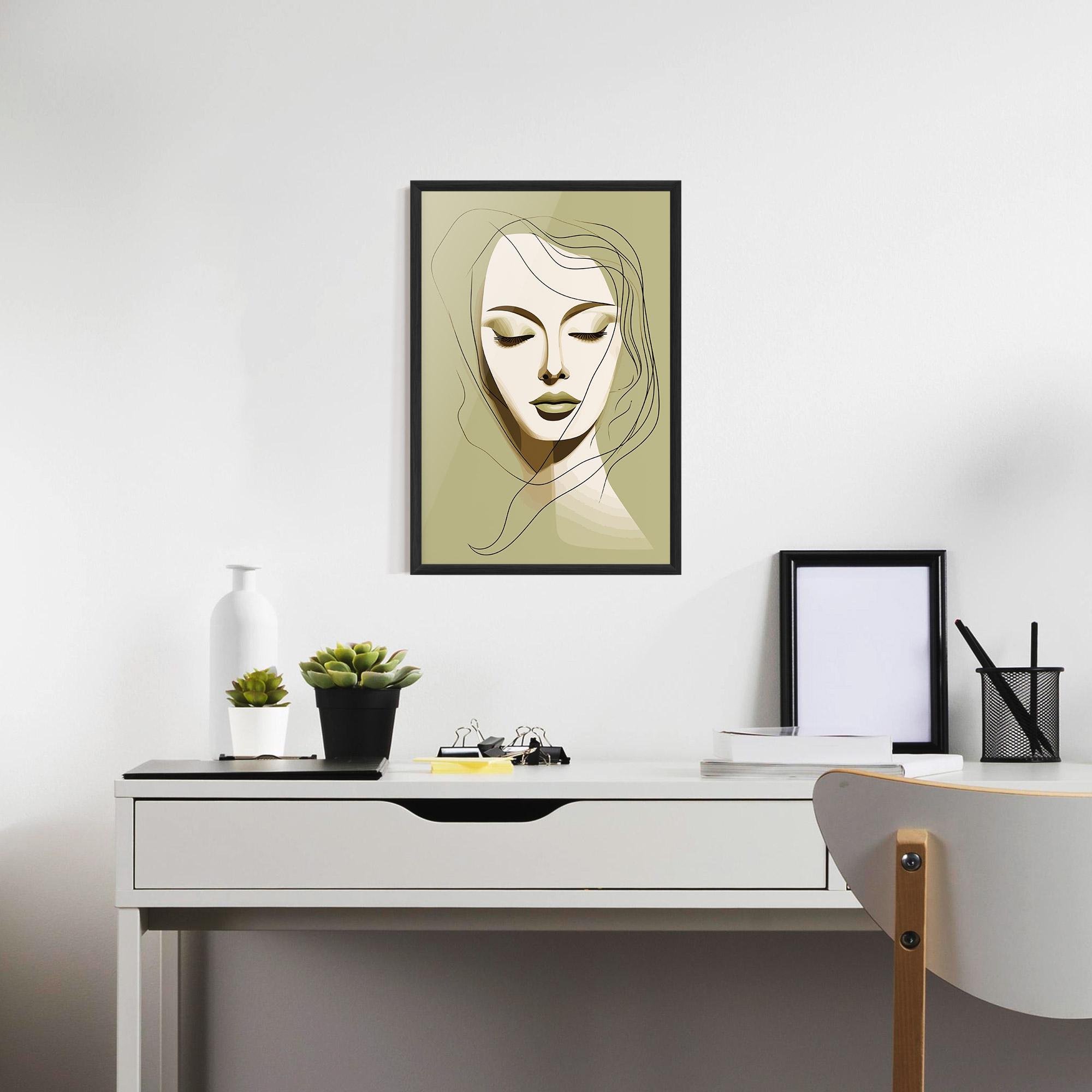 Poster Înrămat Cream Womans Face mockup 7