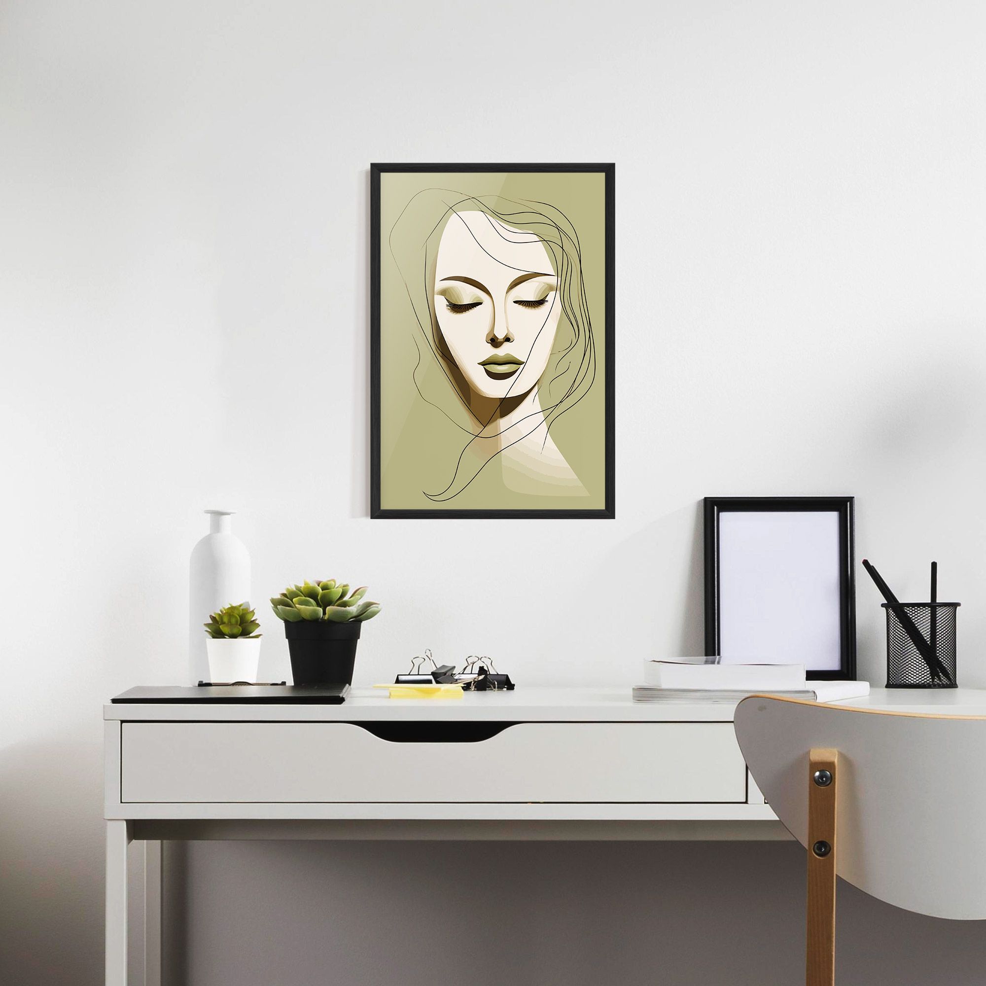 Cream Womans Face mockup 7