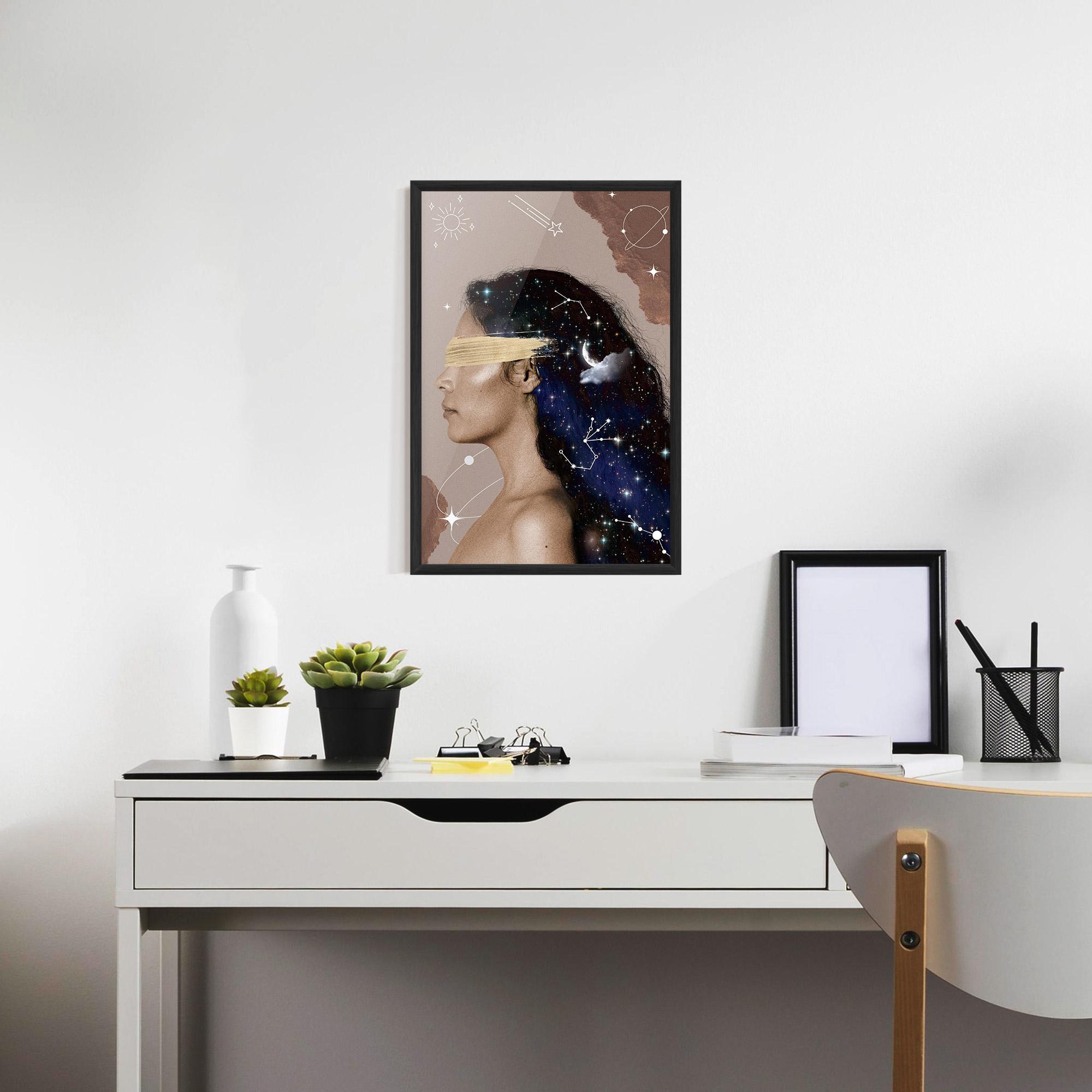 Poster Înrămat Galaxy Hair mockup 7