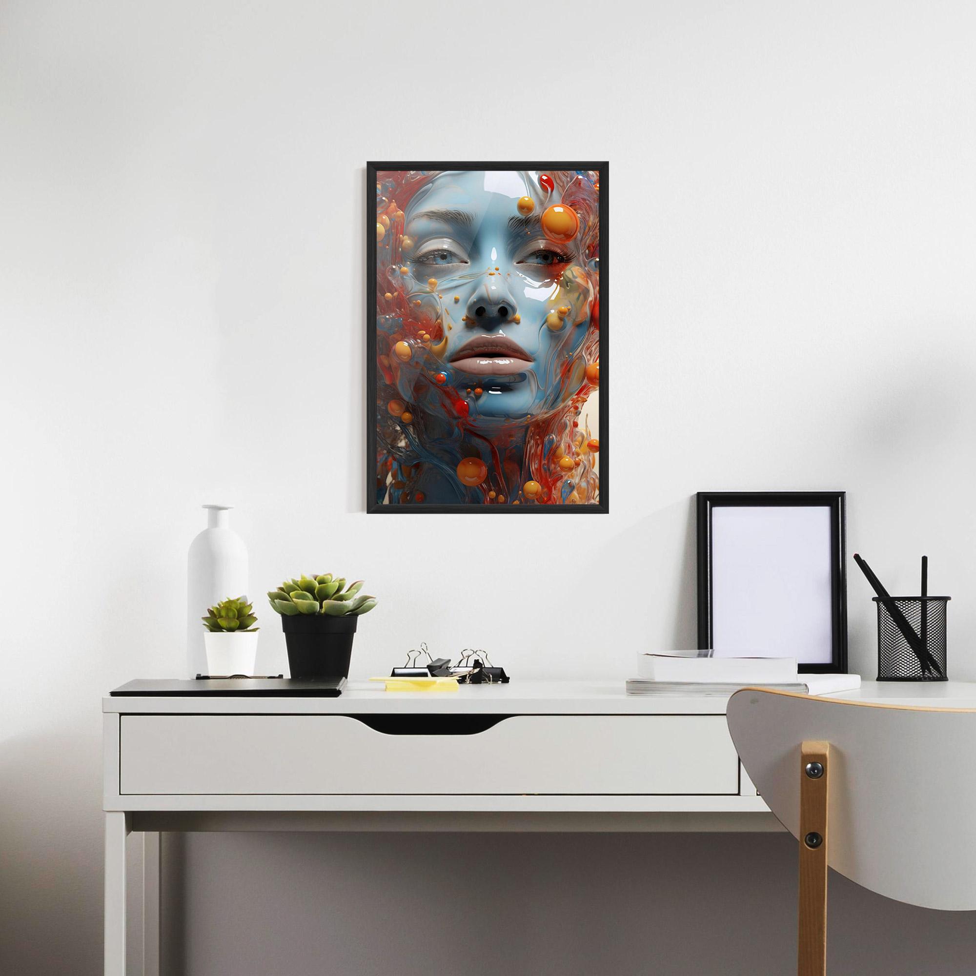 Poster Înrămat Pretty Blue Face mockup 7