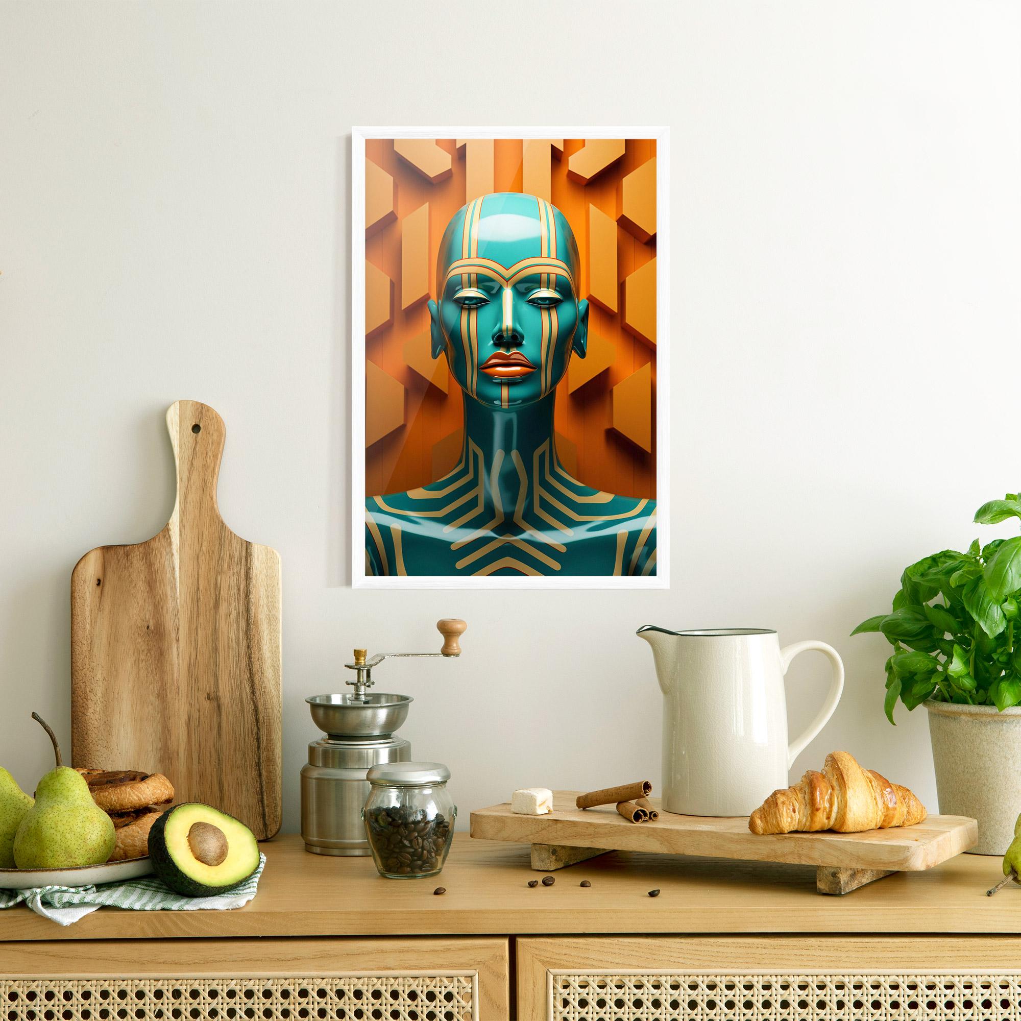Poster Înrămat Abstract Blue Woman mockup 8