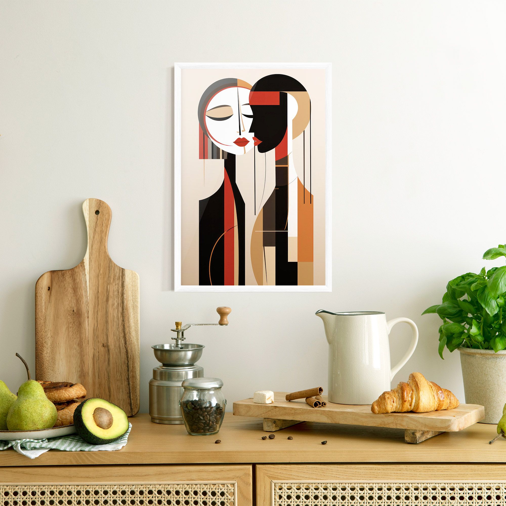 Abstract Couple Kissing mockup 8