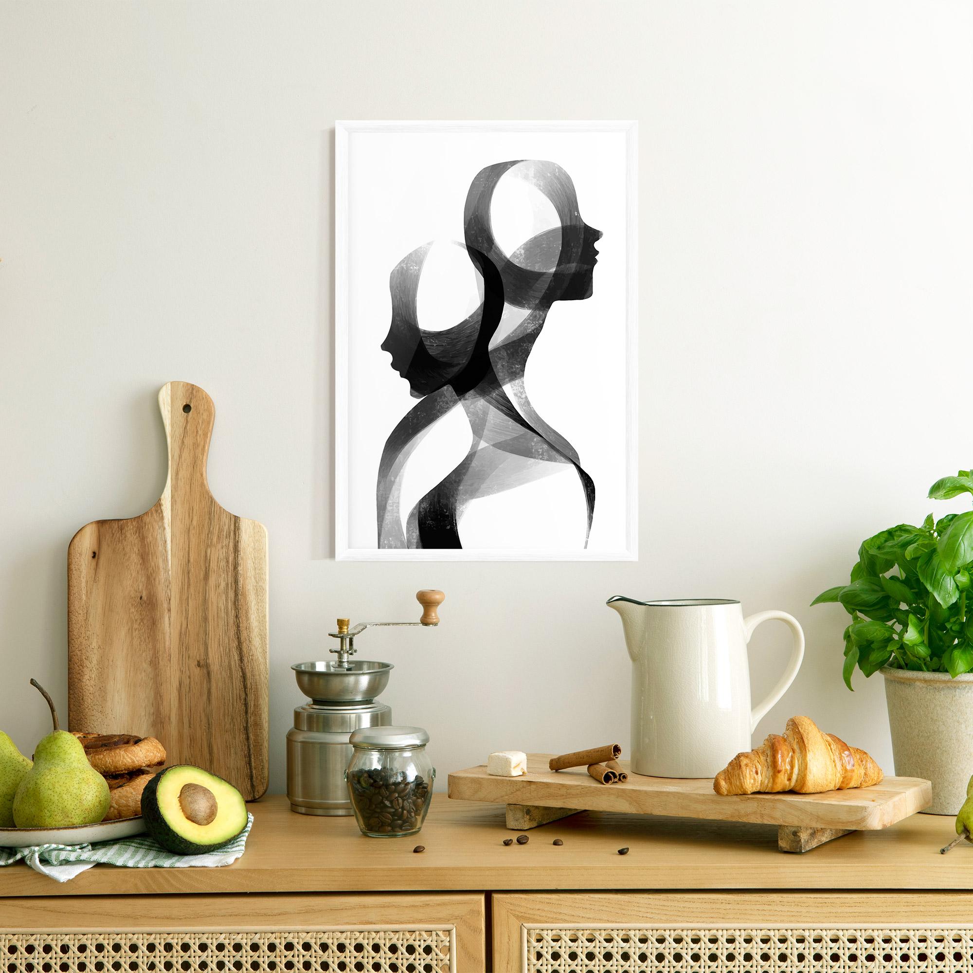 Poster Înrămat Abstract Grey Couple mockup 8