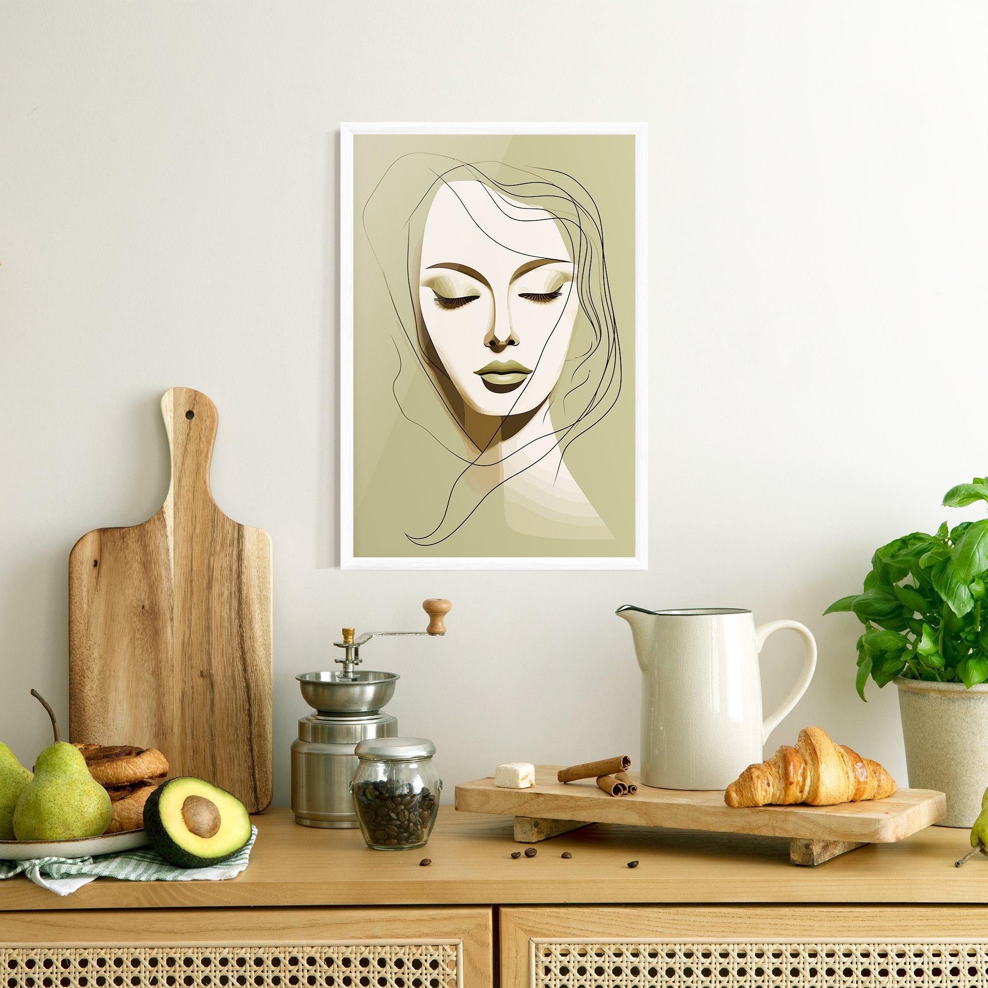 Poster Înrămat Cream Womans Face mockup 8