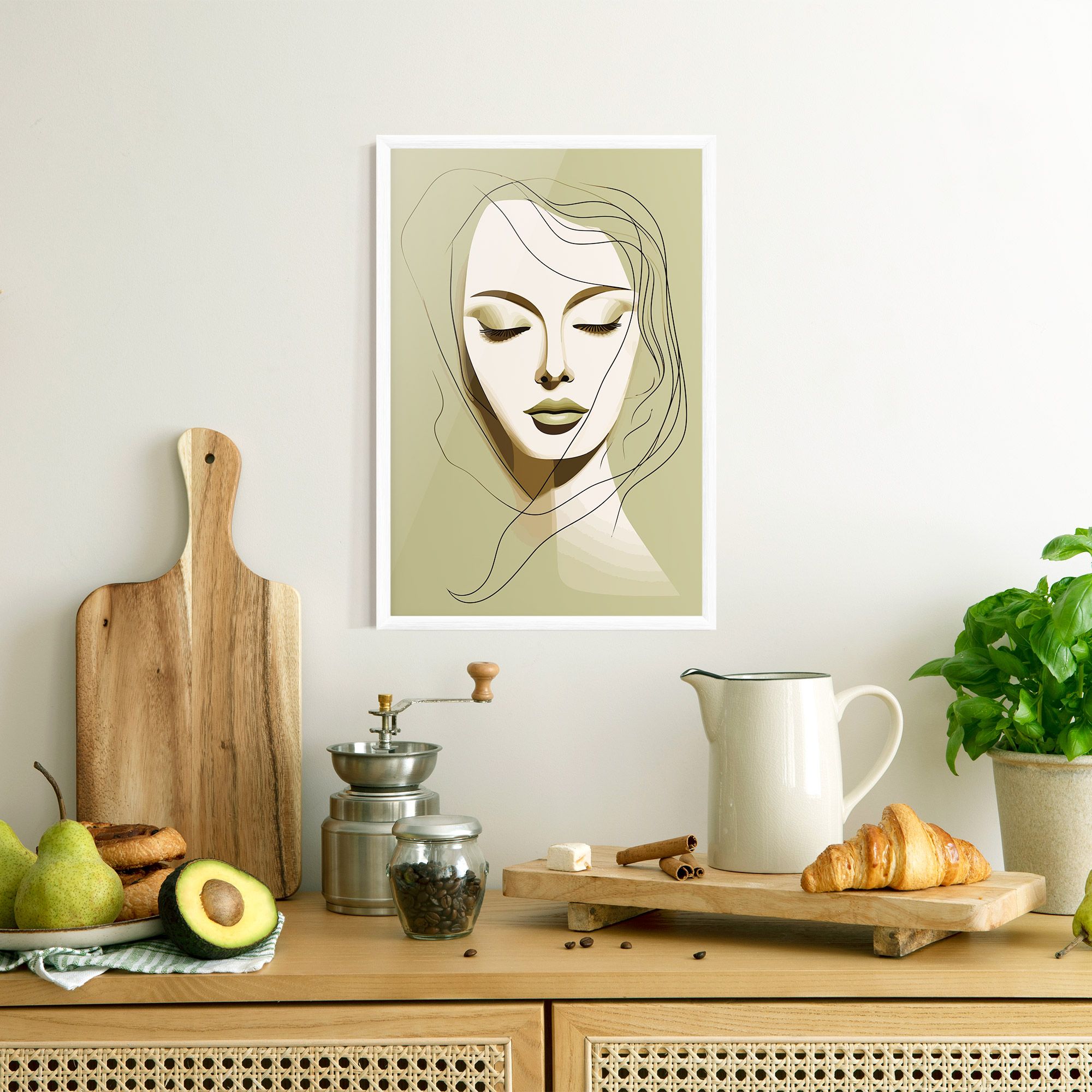 Cream Womans Face mockup 8