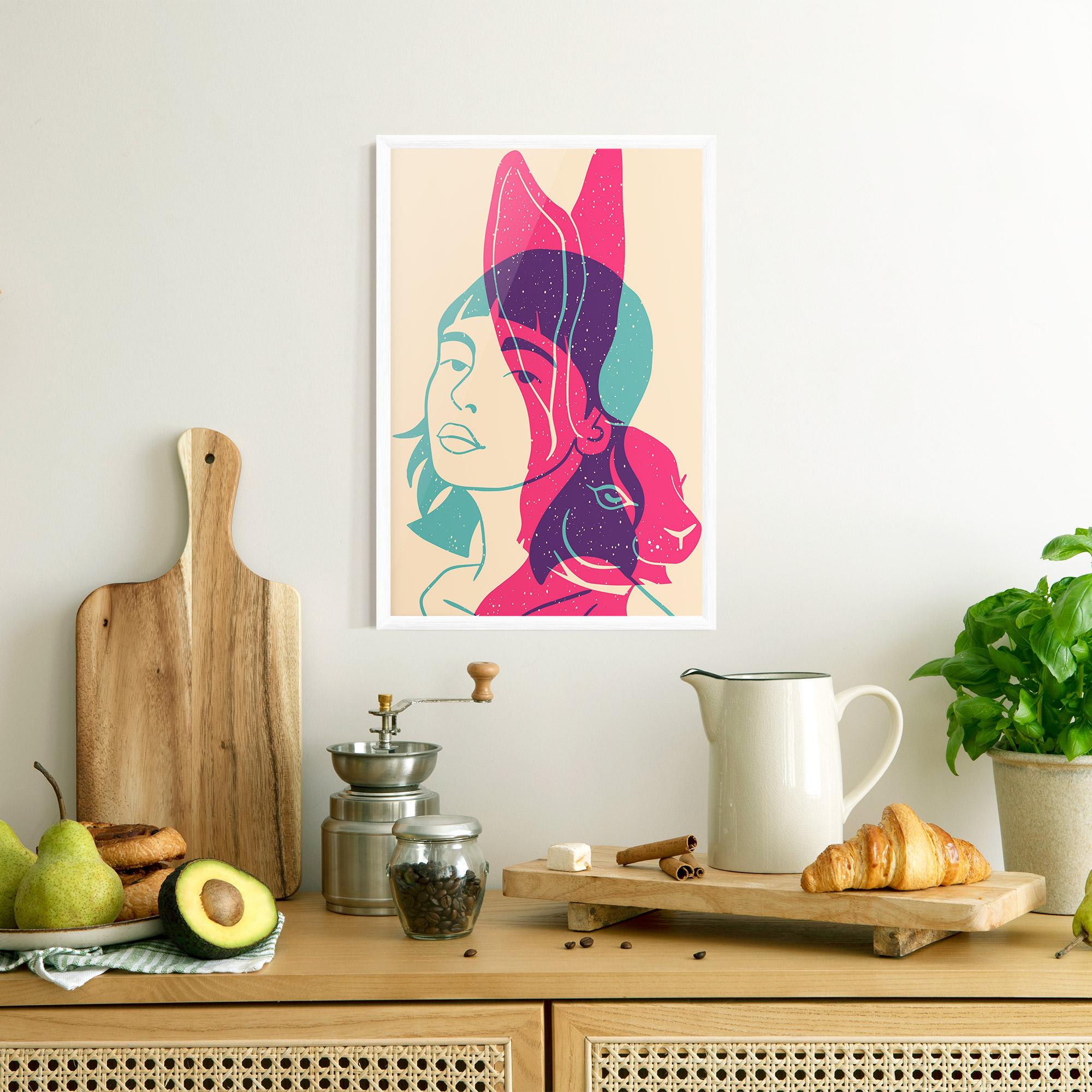 Poster Înrămat Girl Rabbit mockup 8