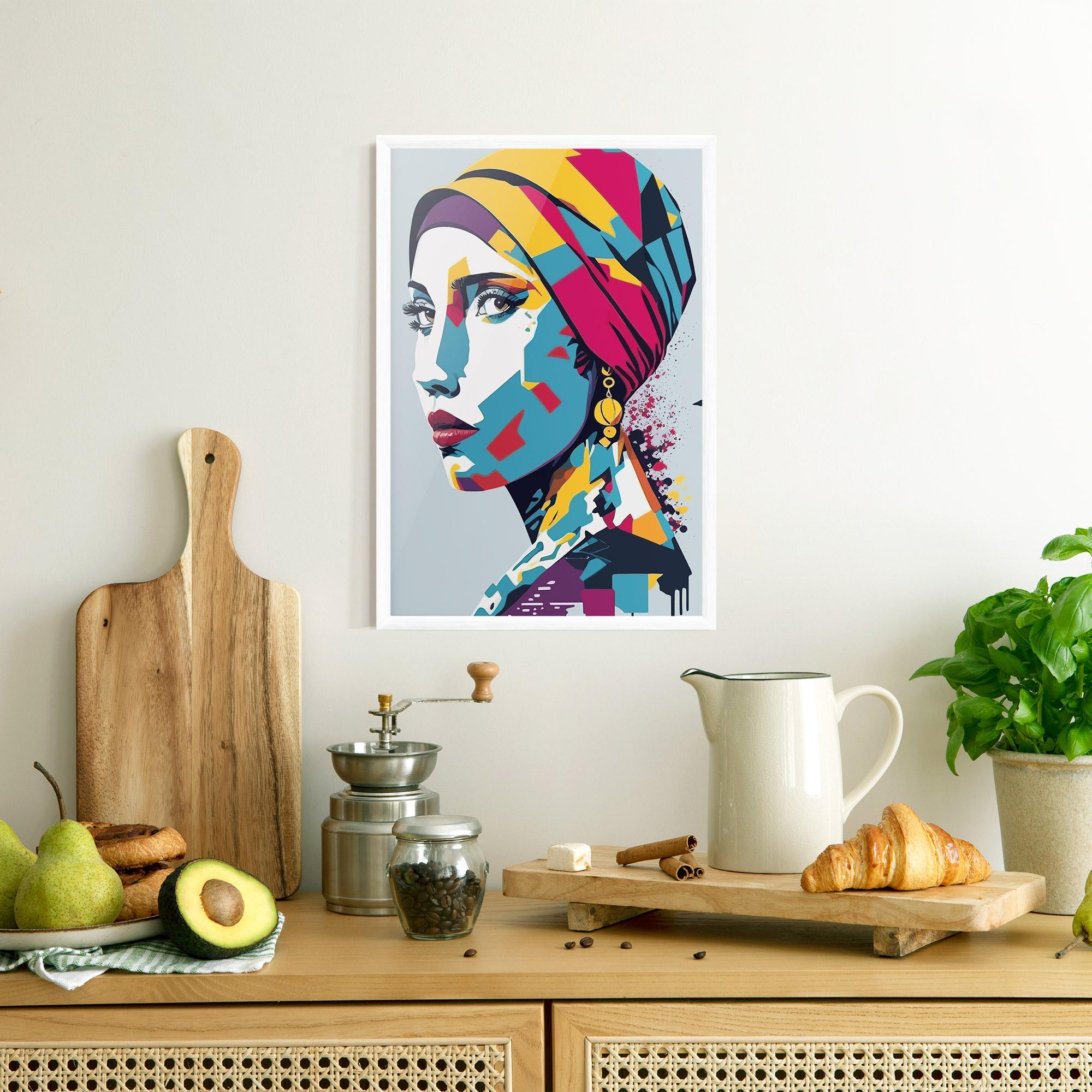 Poster Înrămat Long Face Woman mockup 8