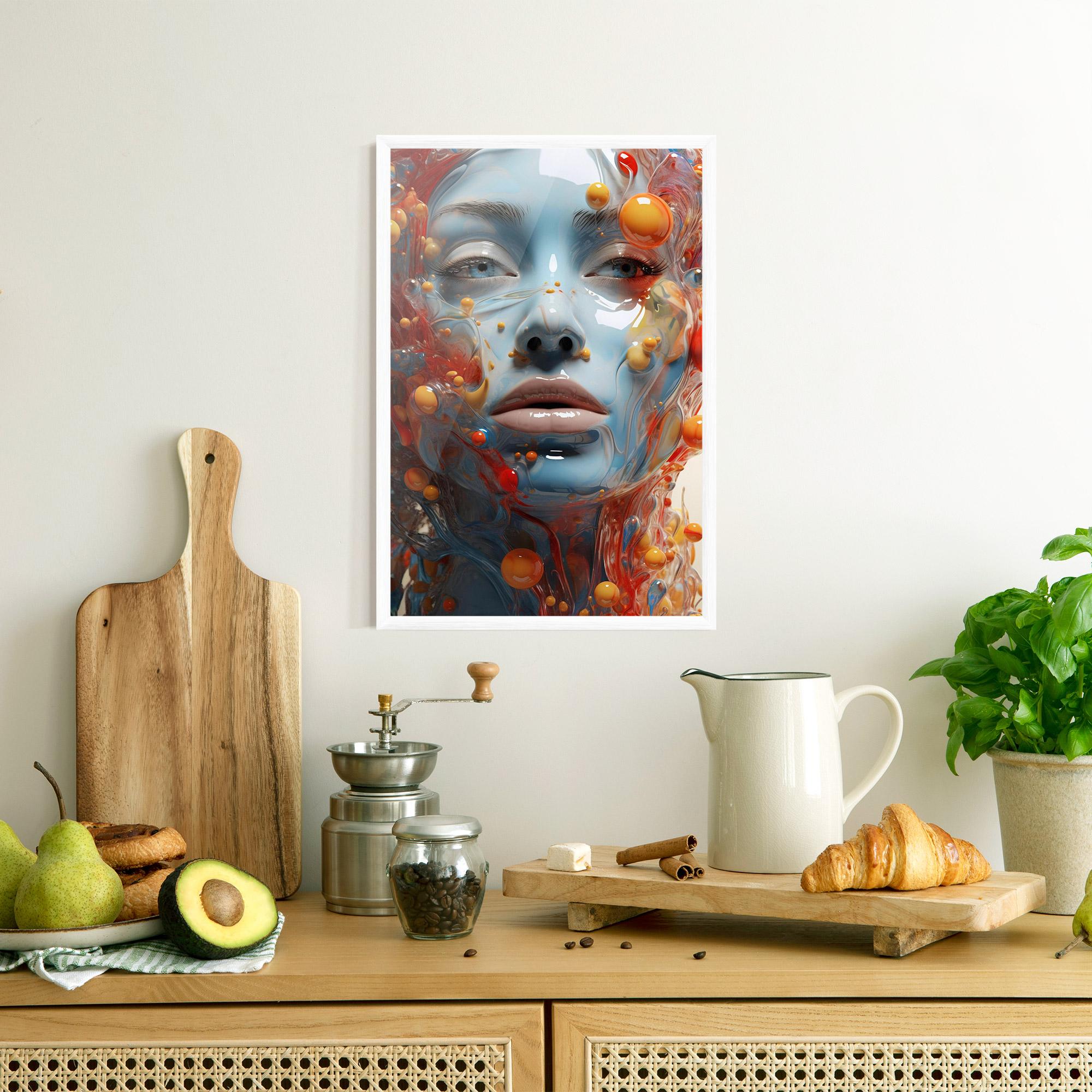 Poster Înrămat Pretty Blue Face mockup 8