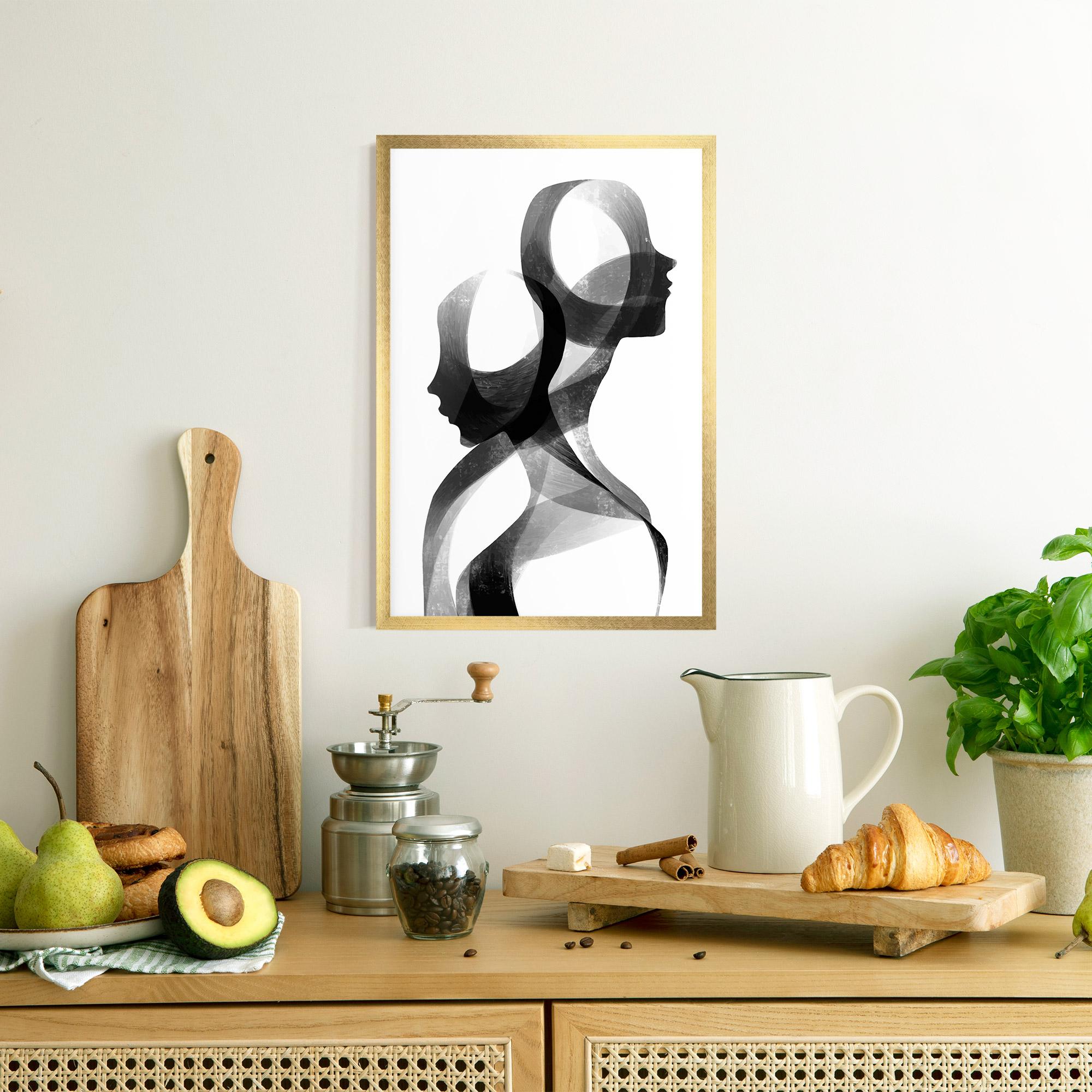 Poster Înrămat Abstract Grey Couple mockup 8