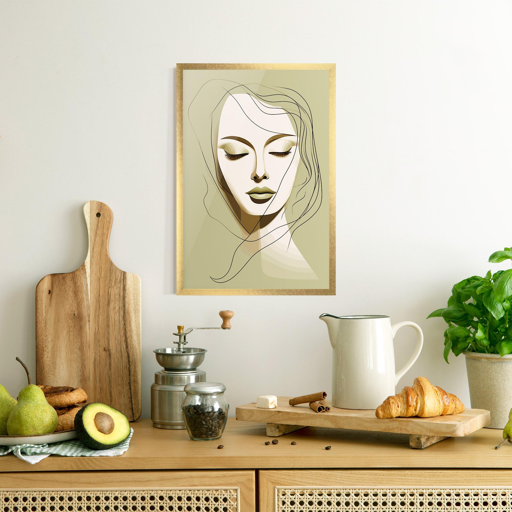 Poster Înrămat Cream Womans Face mockup 8