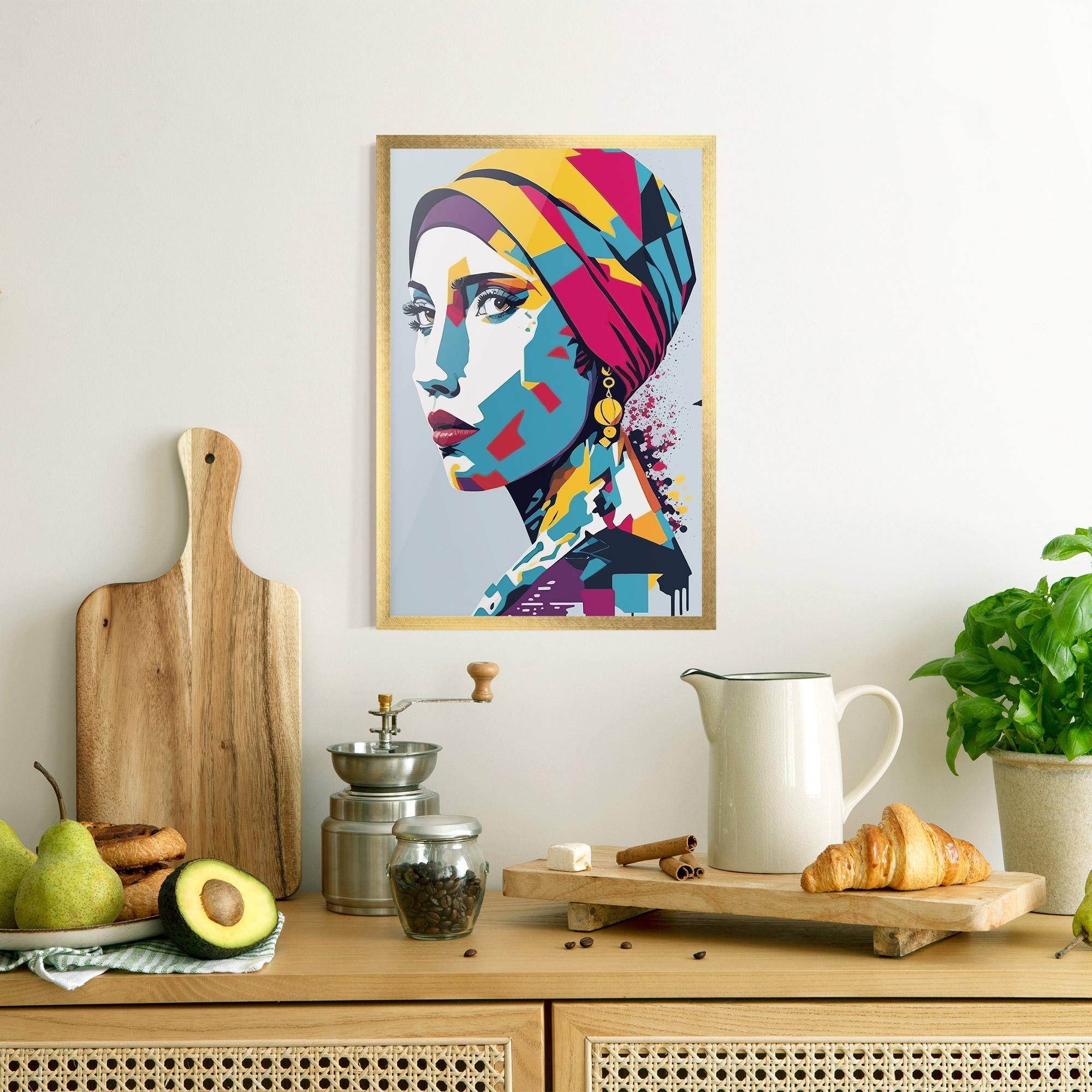 Poster Înrămat Long Face Woman mockup 8