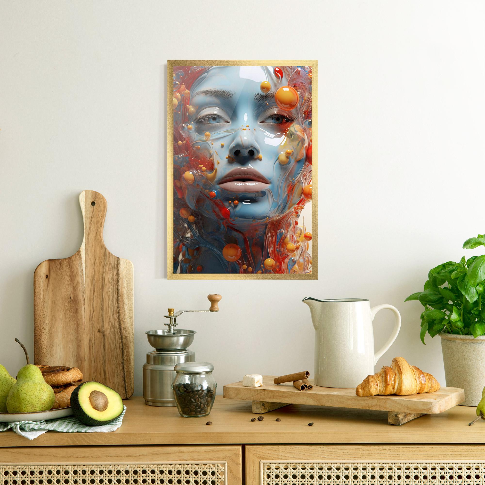 Poster Înrămat Pretty Blue Face mockup 8