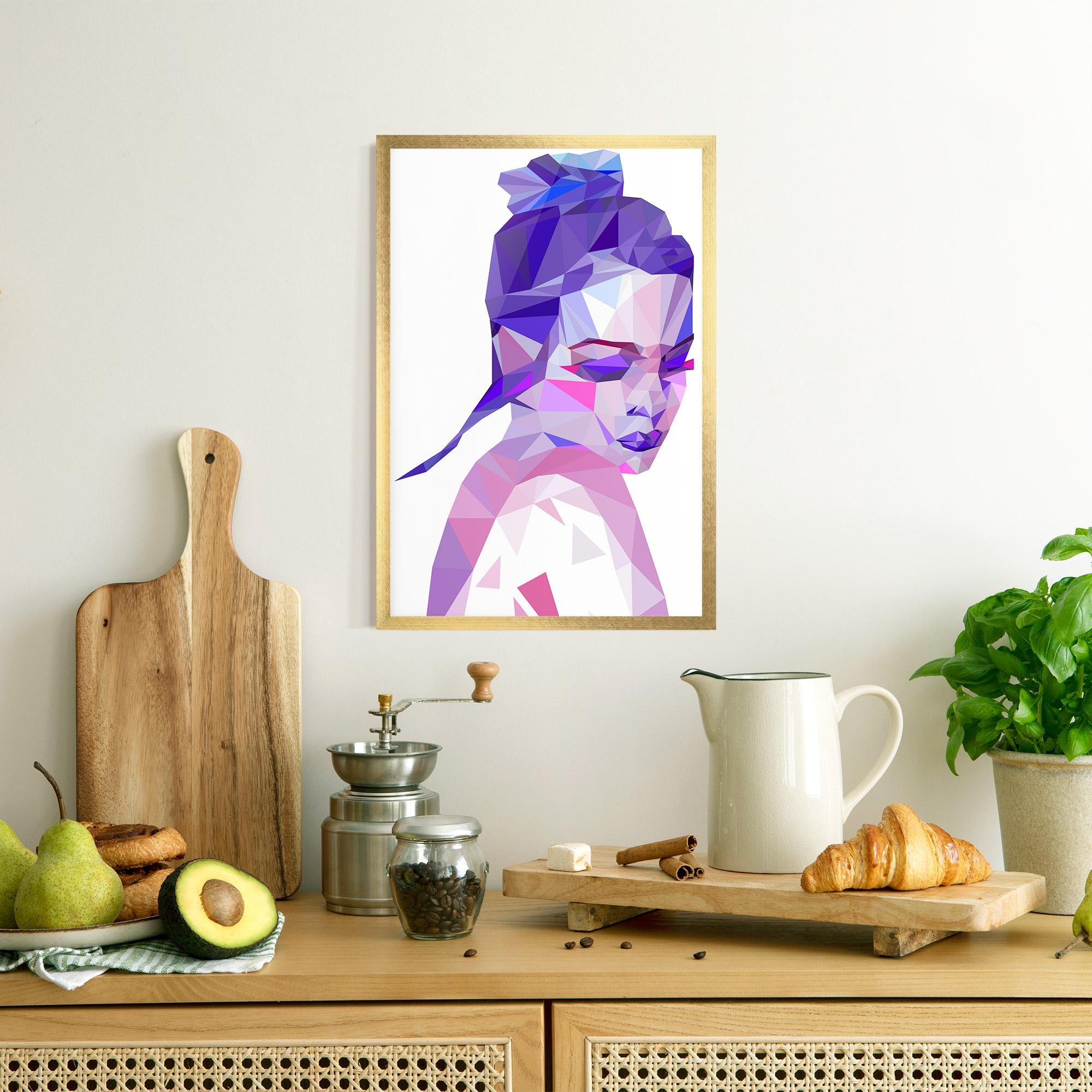Poster Înrămat Purple Poly Girl mockup 8