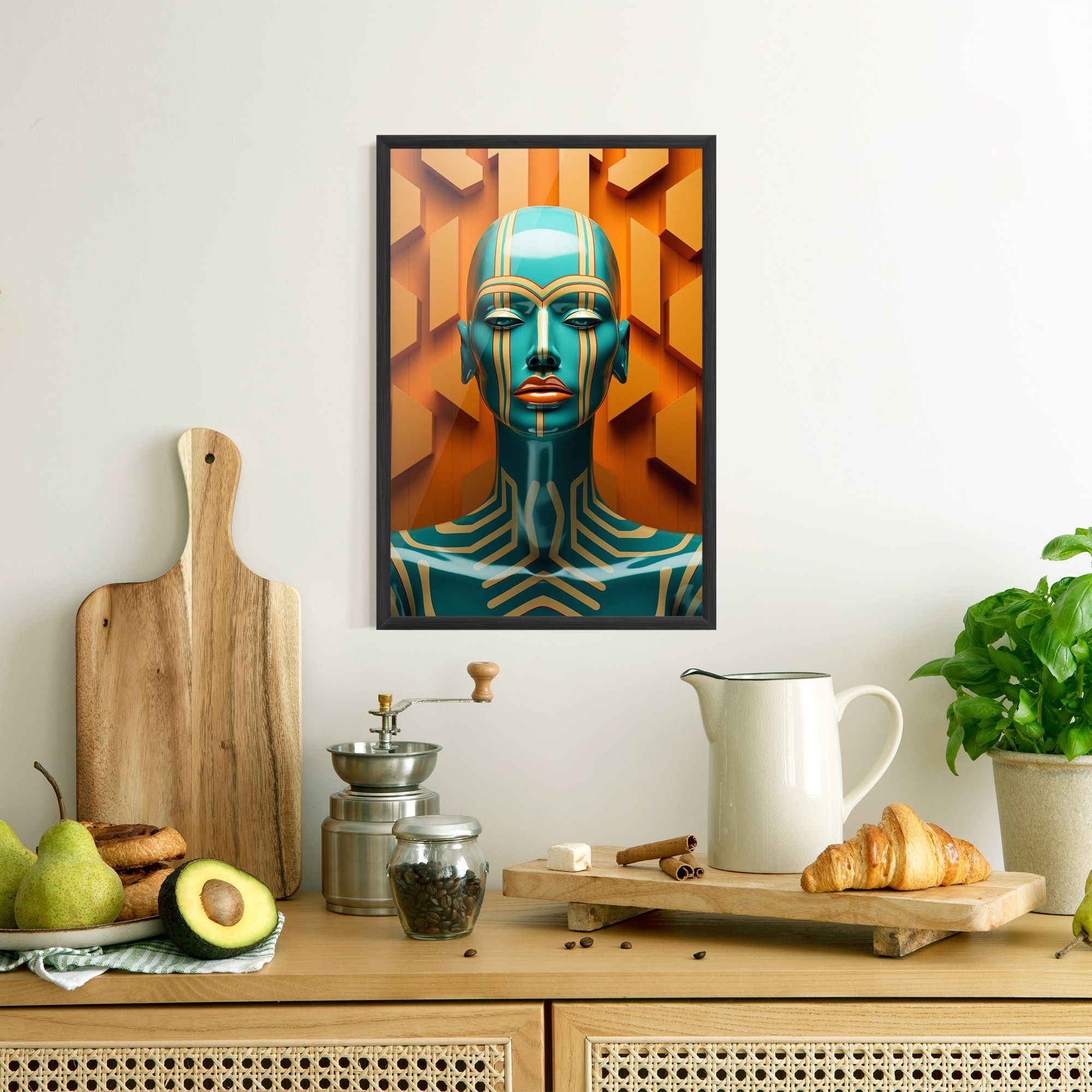 Abstract Blue Woman mockup 8