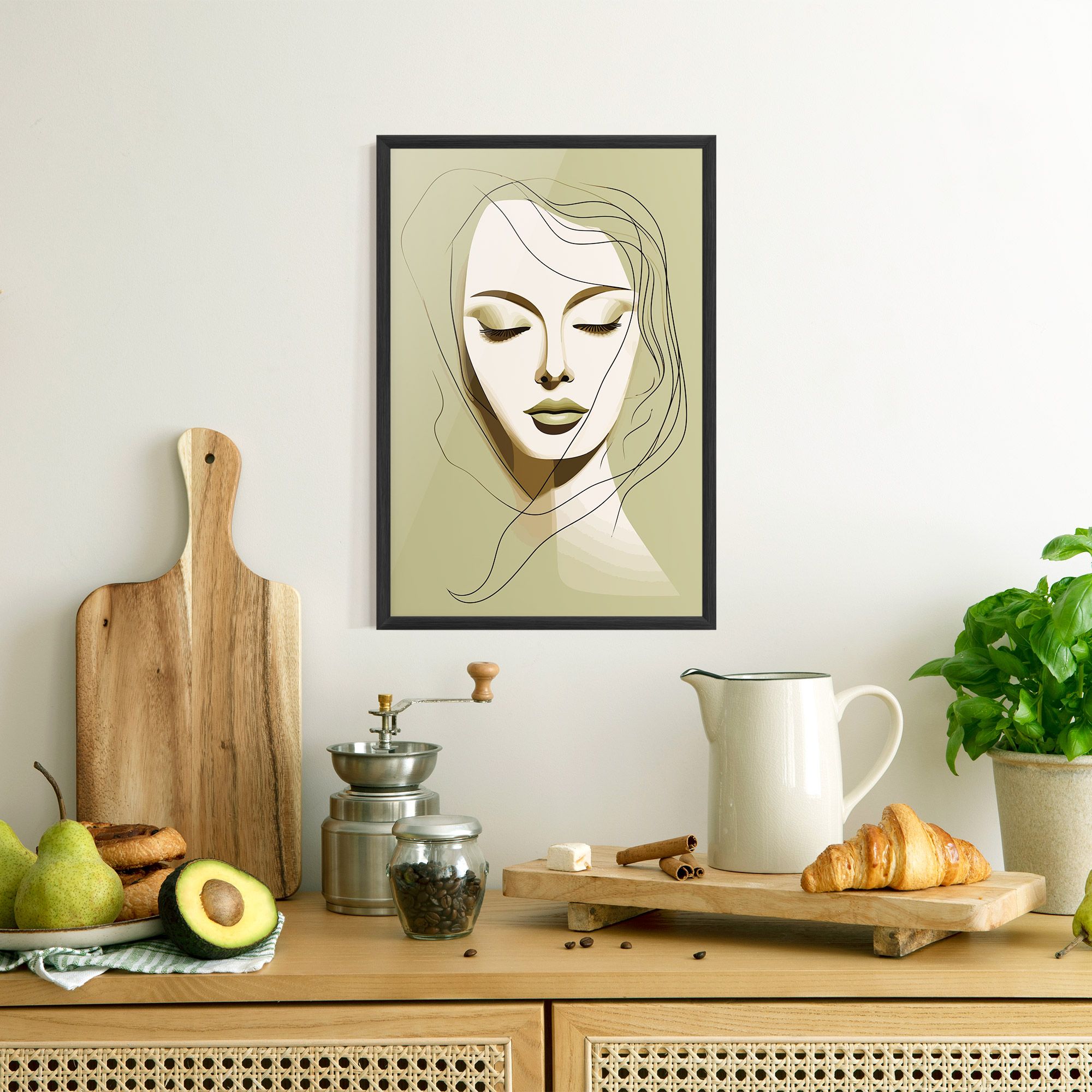 Cream Womans Face mockup 8