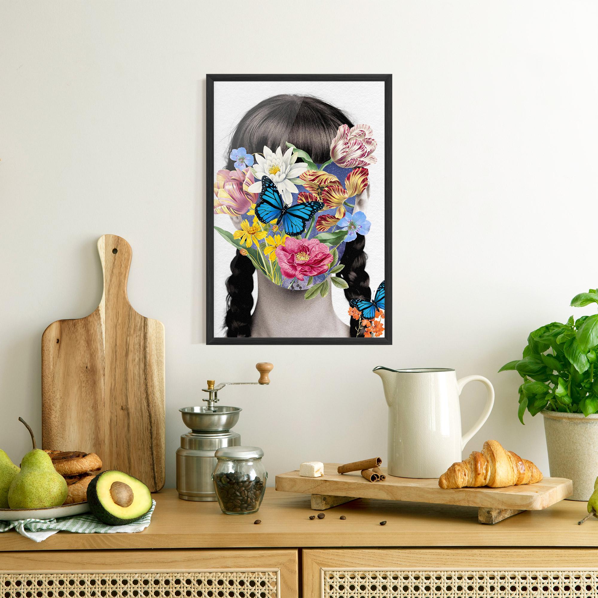 Poster Înrămat Flower Face Woman mockup 8