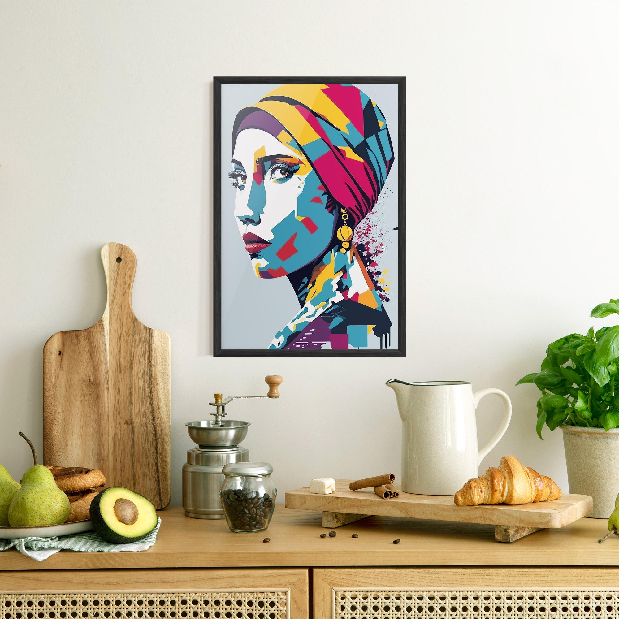Poster Înrămat Long Face Woman mockup 8