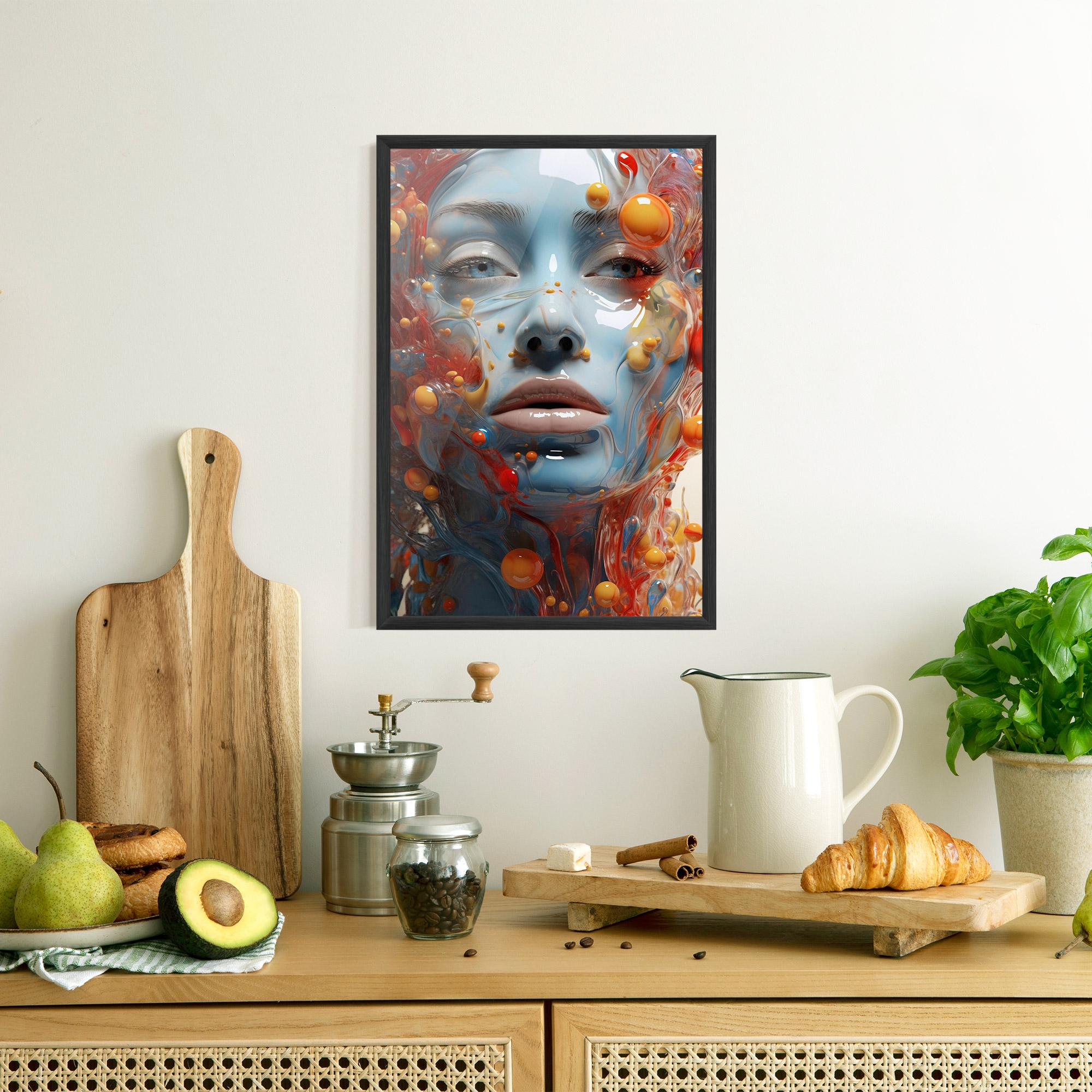 Poster Înrămat Pretty Blue Face mockup 8