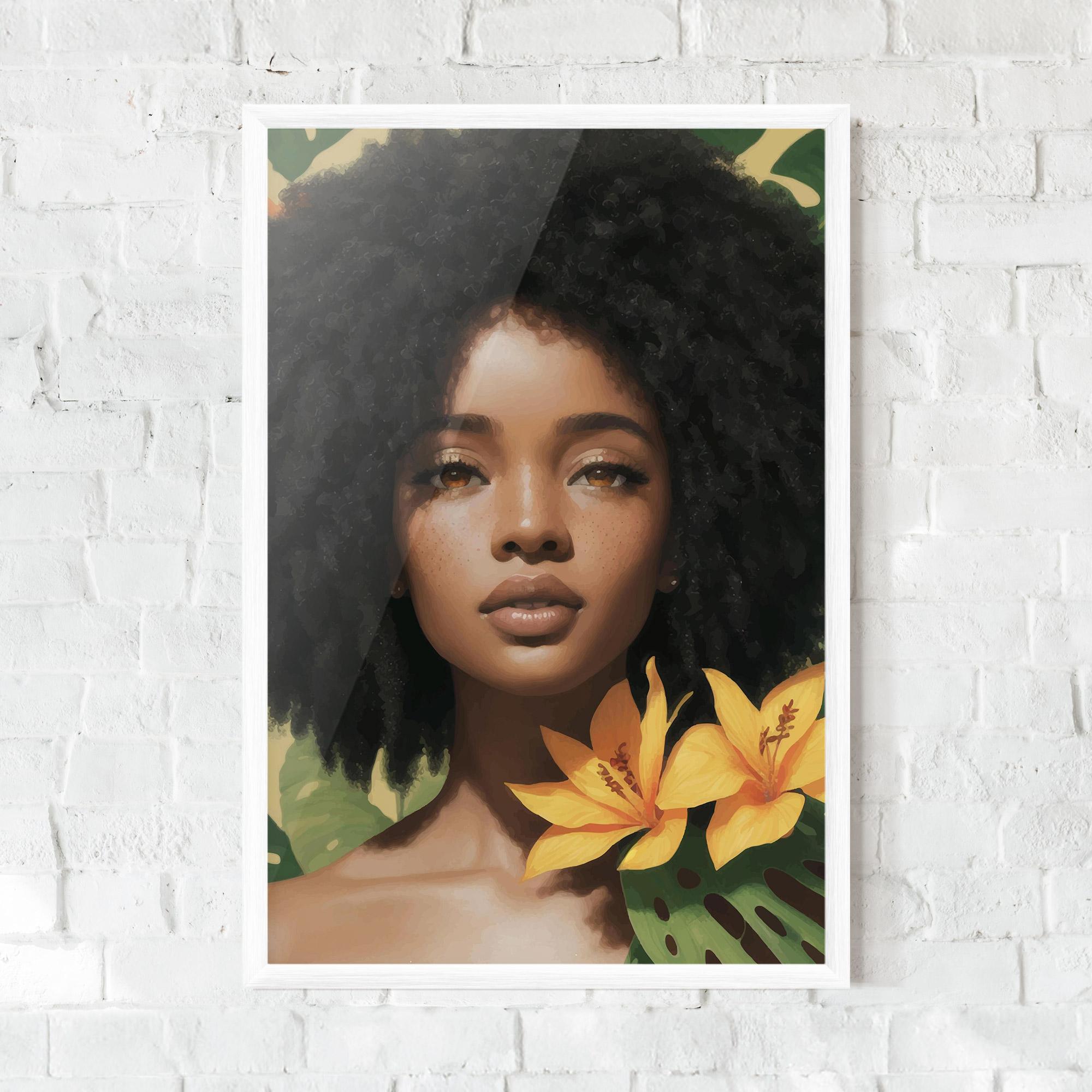 Poster Înrămat Beautiful African Girl mockup 0