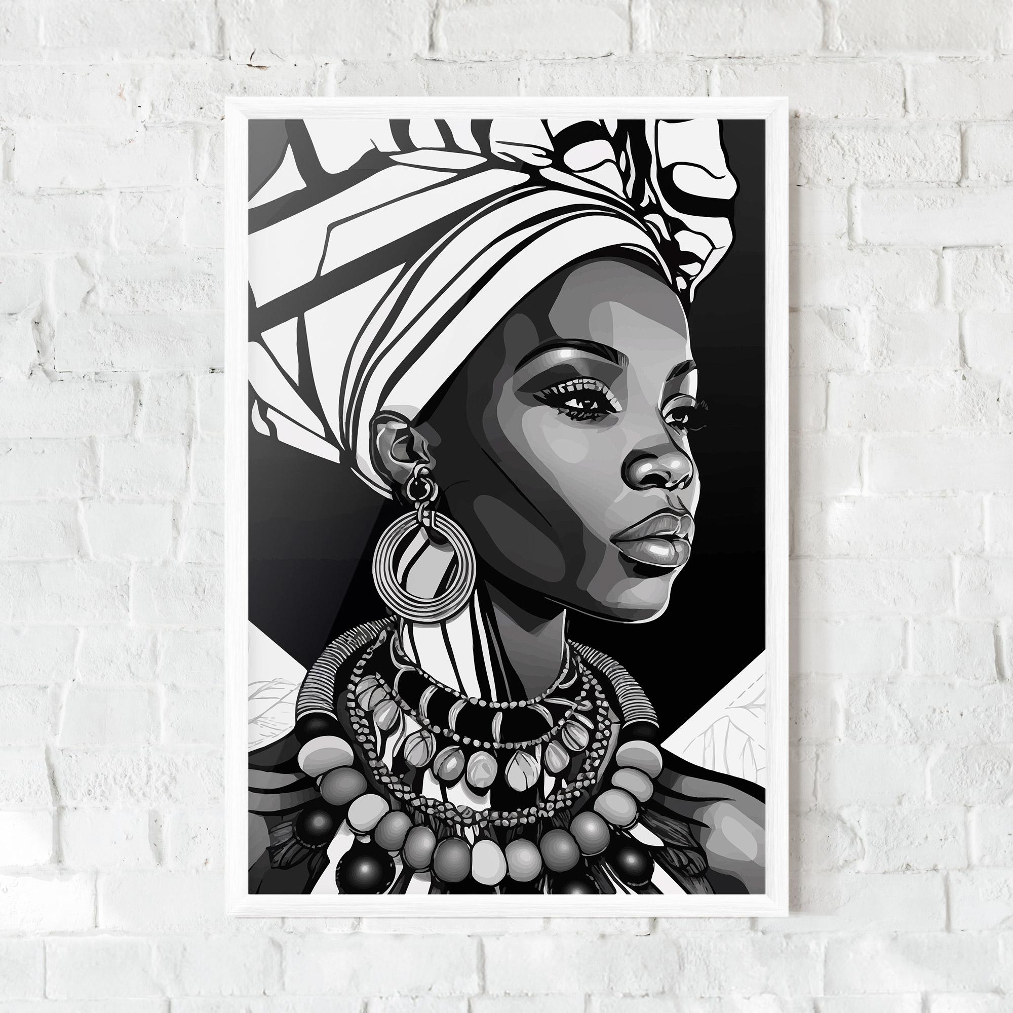 Poster Înrămat Black White African mockup 0