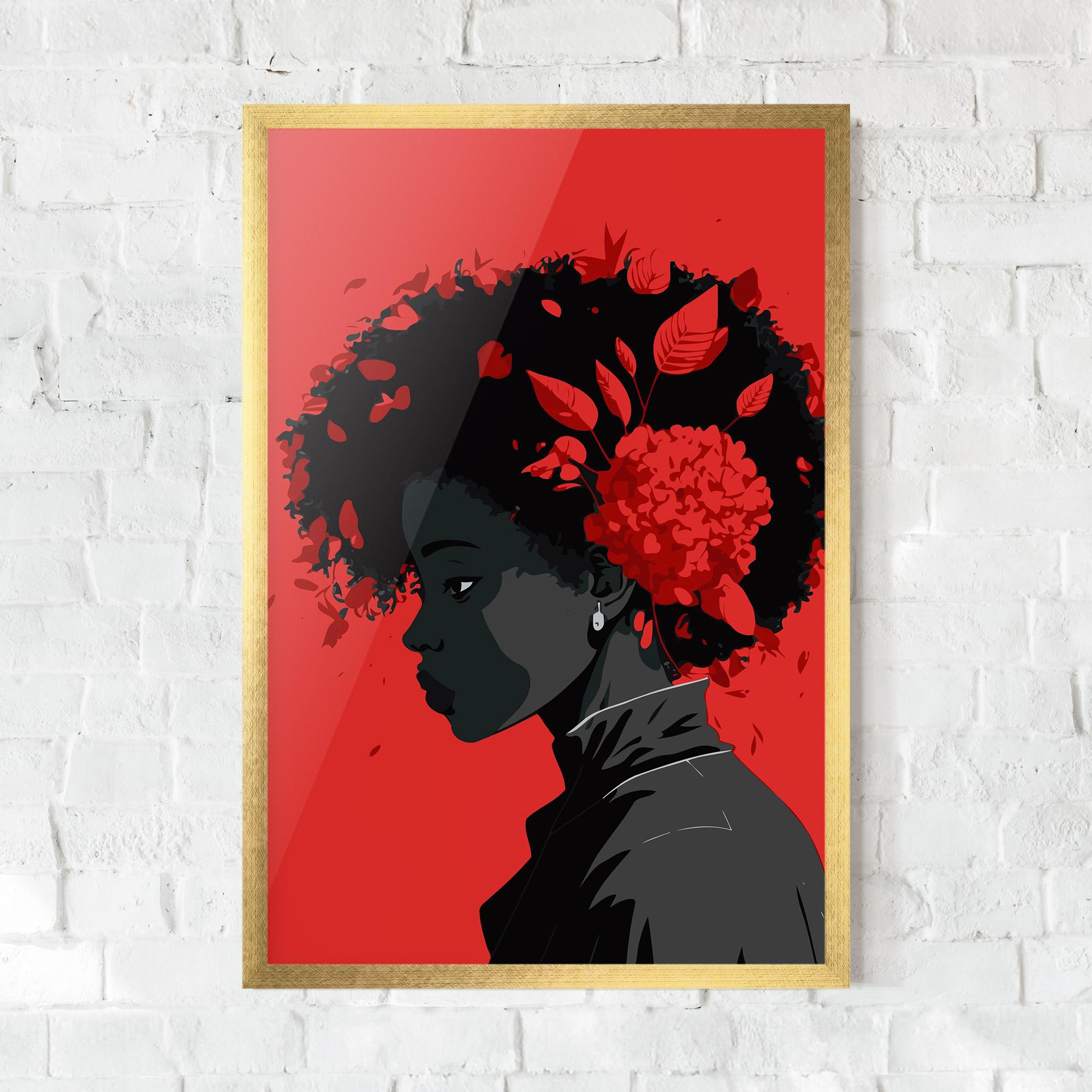 Poster Înrămat African Red Flower mockup 0