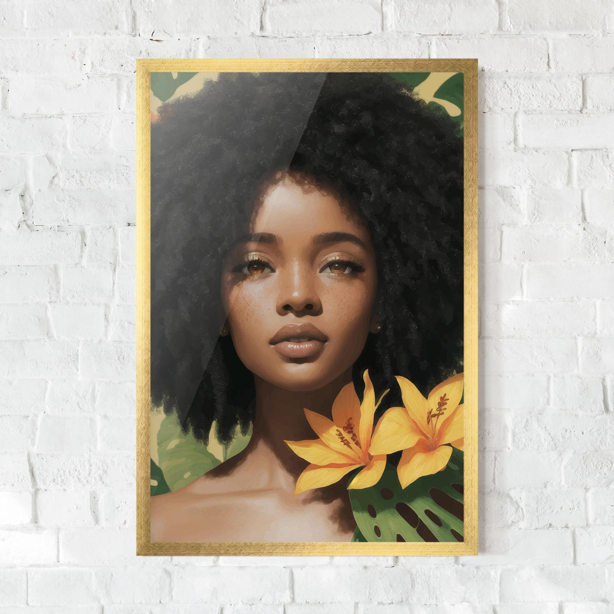 Poster Înrămat Beautiful African Girl mockup 0