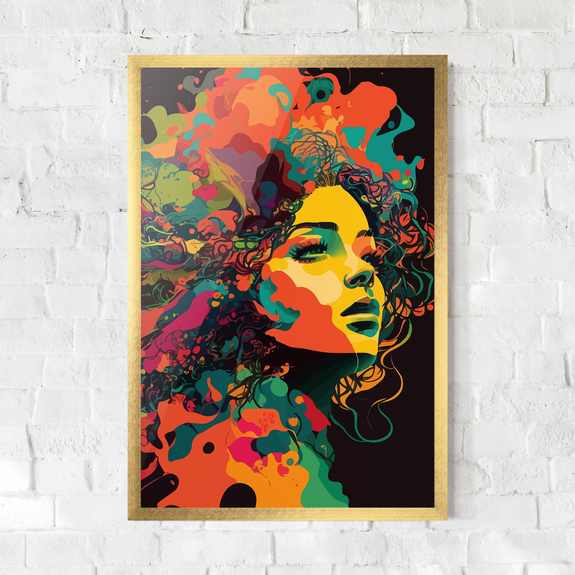 Poster Înrămat Colorful African Woman mockup 0