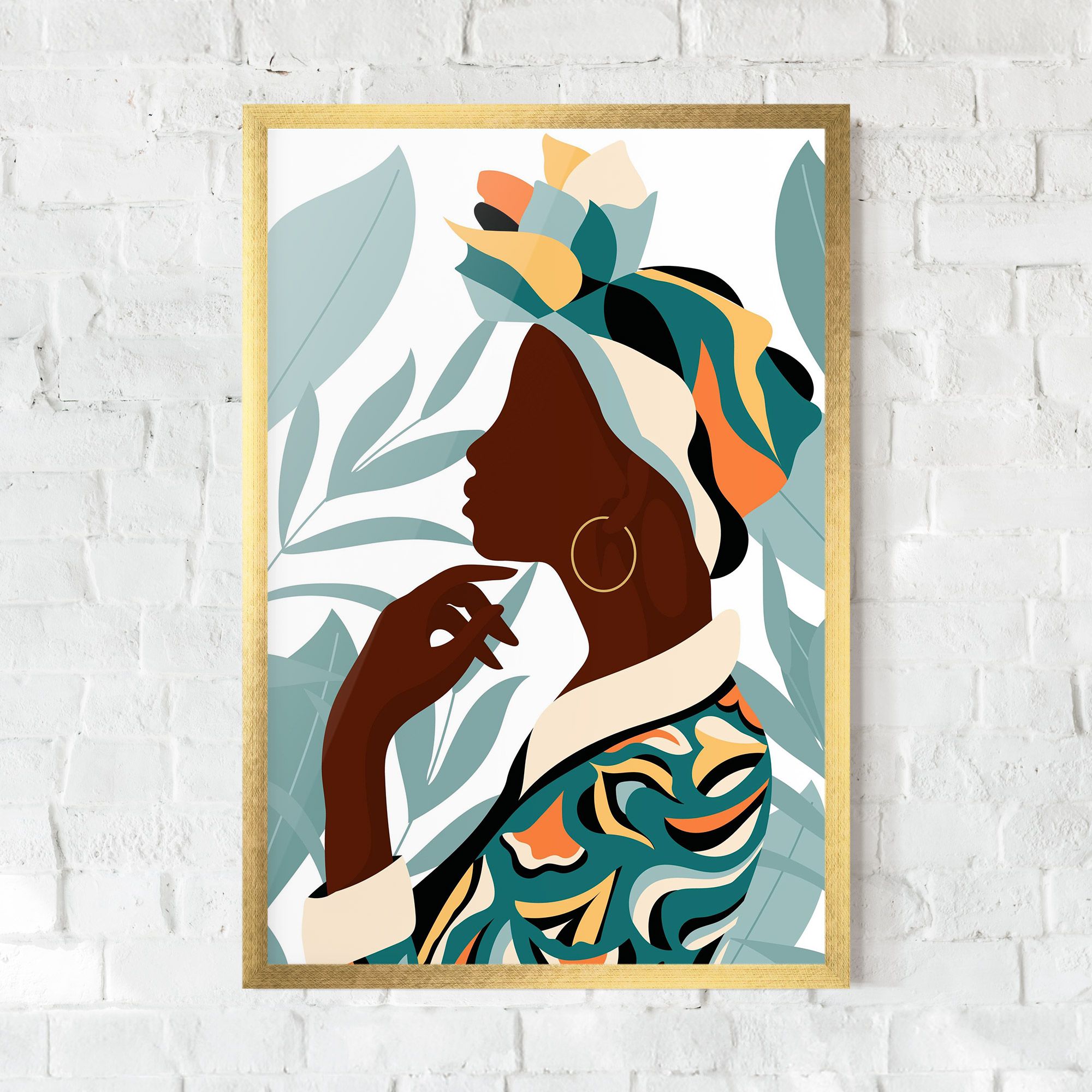 Gold African Earring mockup 0