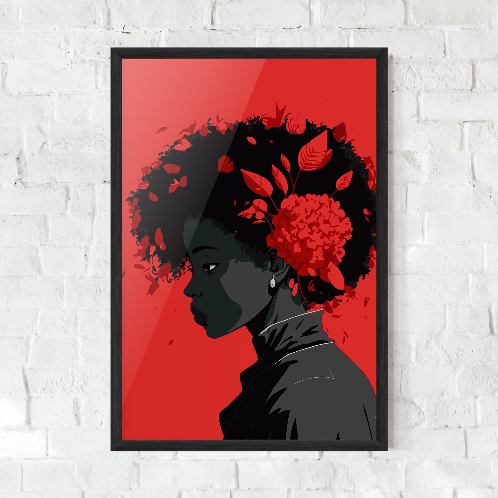 Poster Înrămat African Red Flower mockup 0